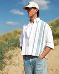 Cropped Ralph Lauren white and blue striped shirt