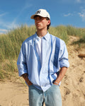Cropped Ralph Lauren blue striped shirt