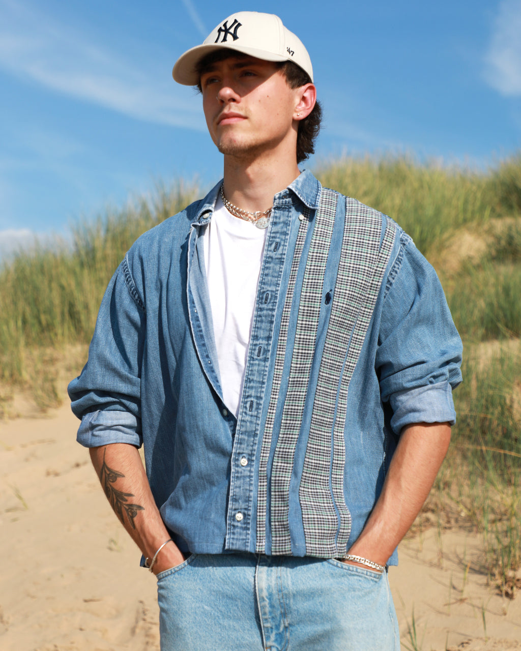 Cropped Ralph Lauren denim striped shirt
