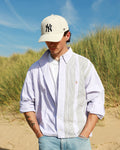 Cropped Ralph Lauren lilac striped shirt