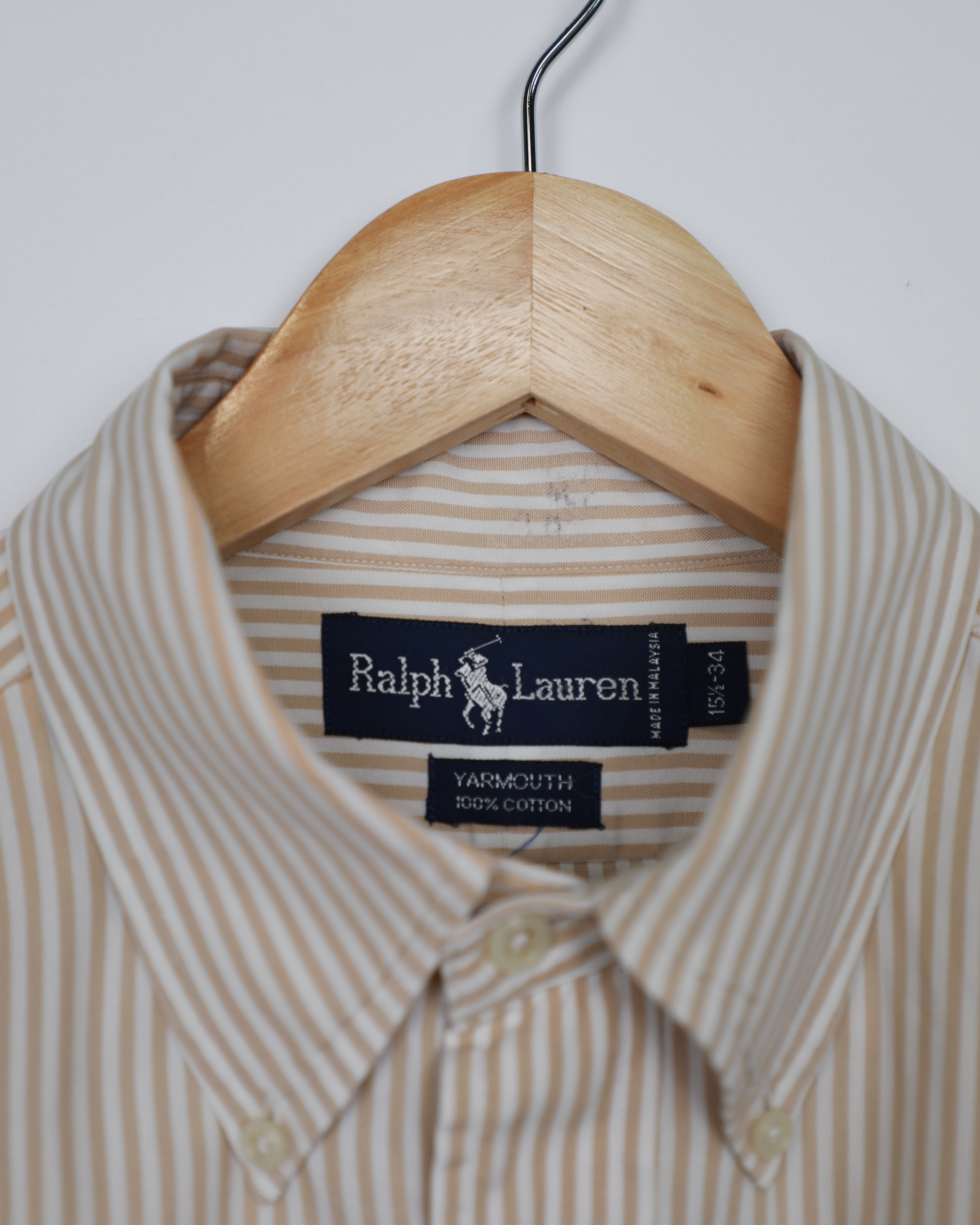 Cropped Ralph Lauren beige and white striped shirt