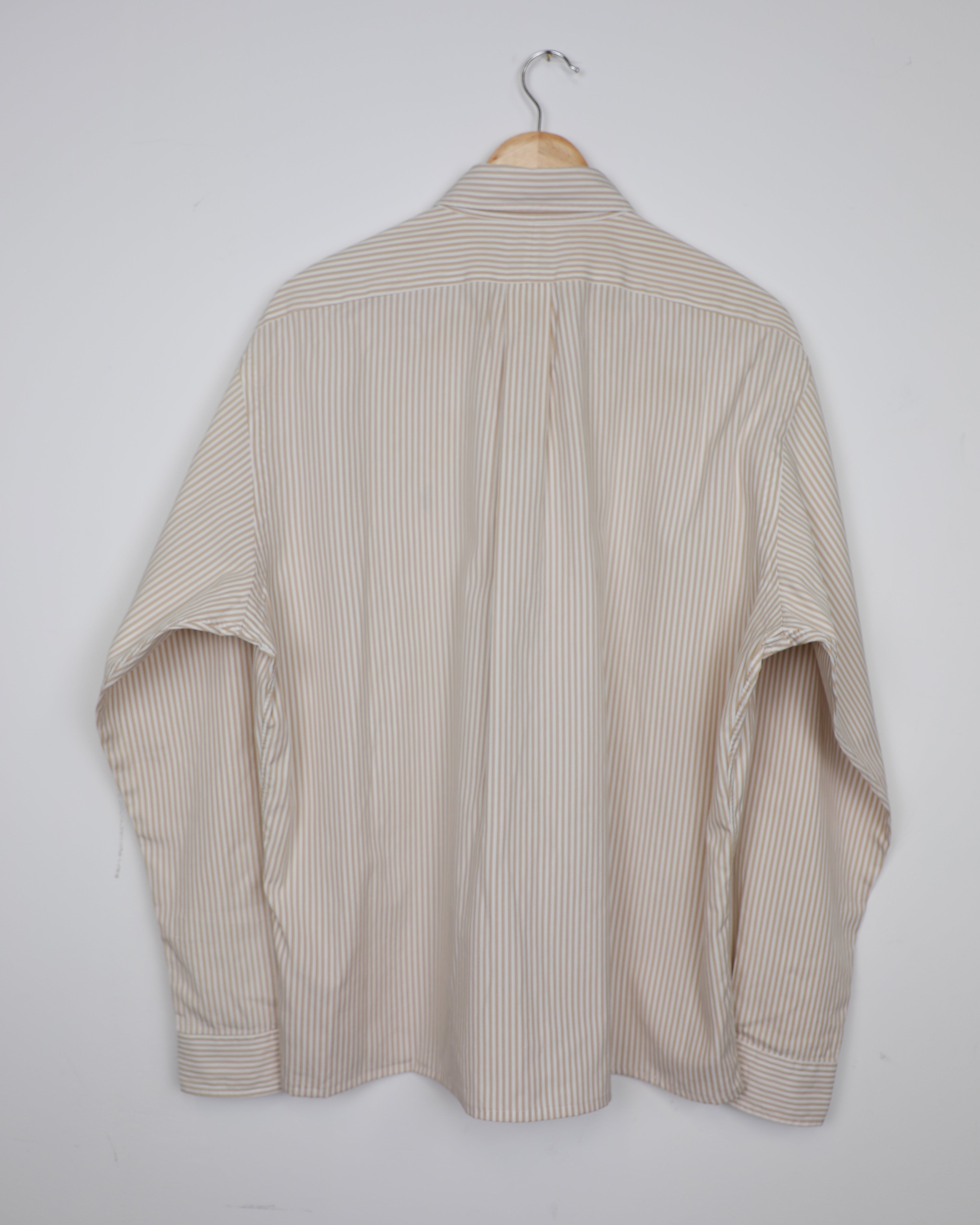 Cropped Ralph Lauren beige and white striped shirt