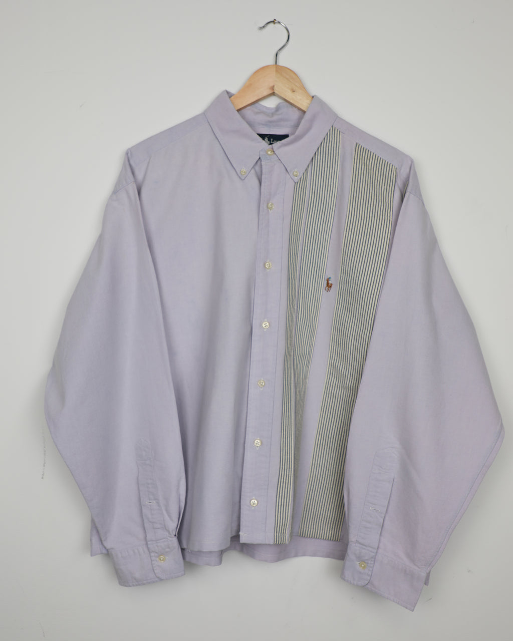 Cropped Ralph Lauren lilac striped shirt