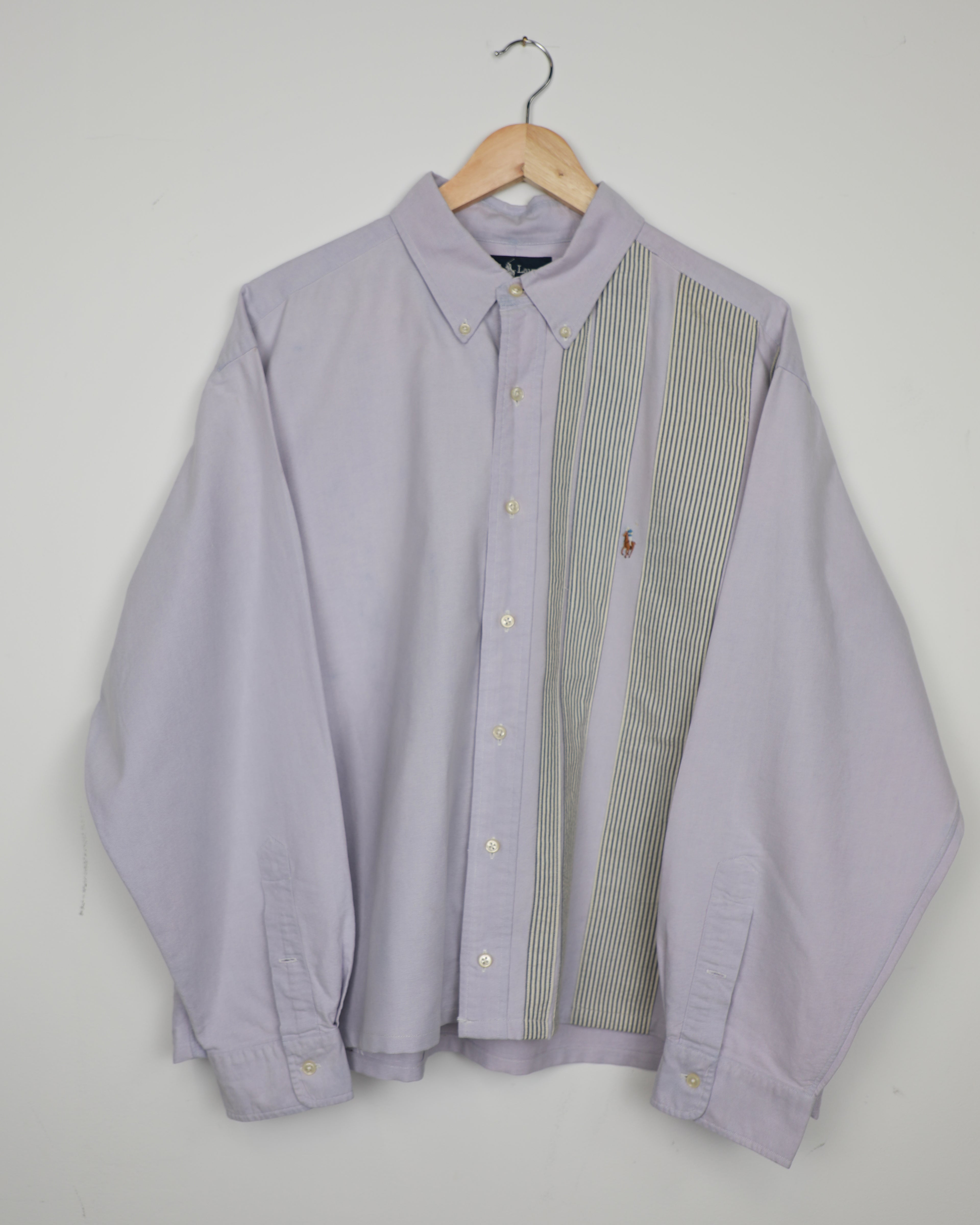 Cropped Ralph Lauren lilac striped shirt