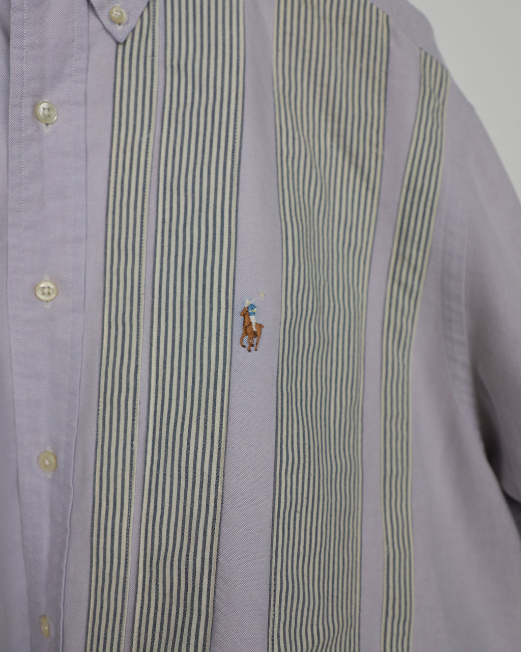 Cropped Ralph Lauren lilac striped shirt