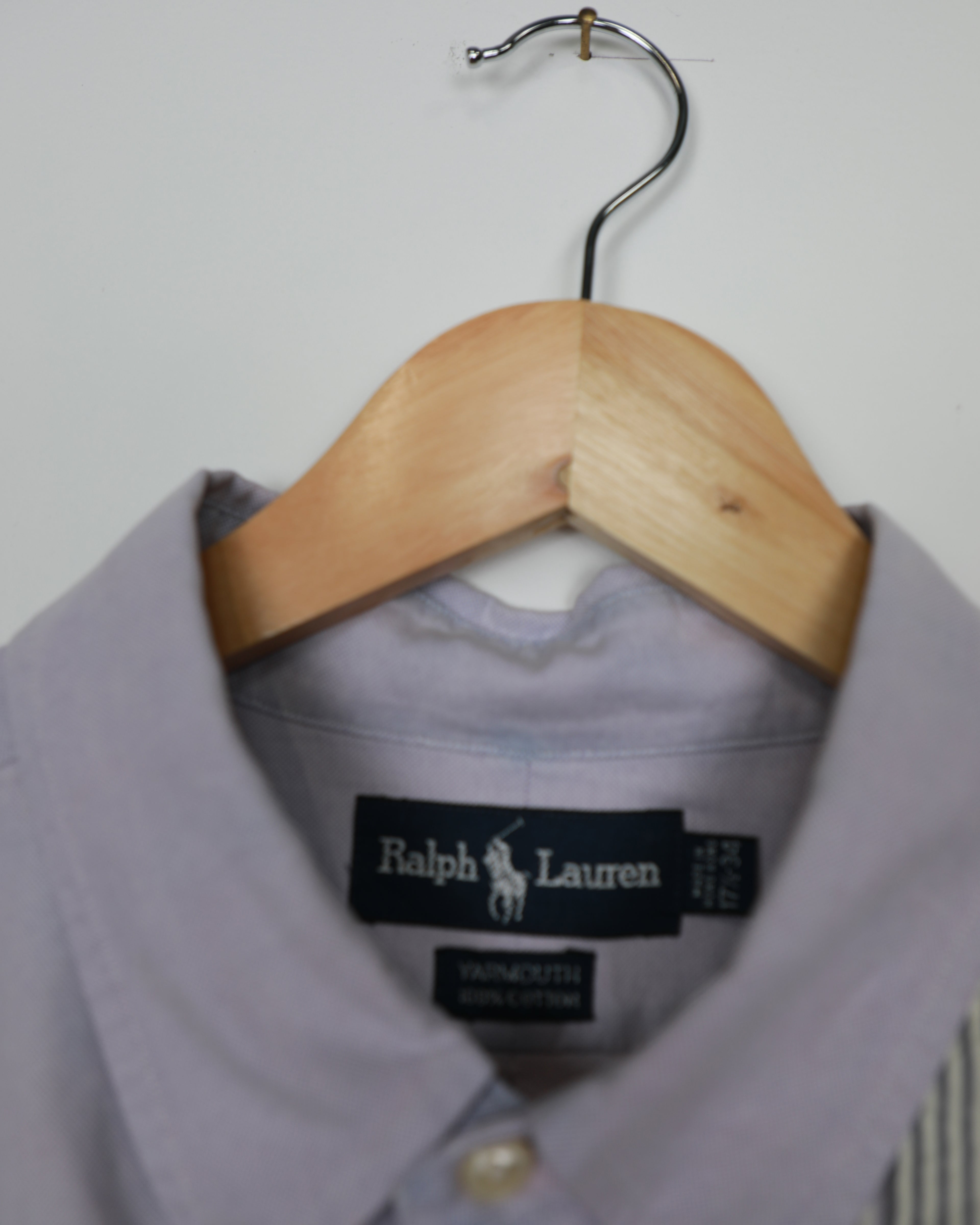 Cropped Ralph Lauren lilac striped shirt
