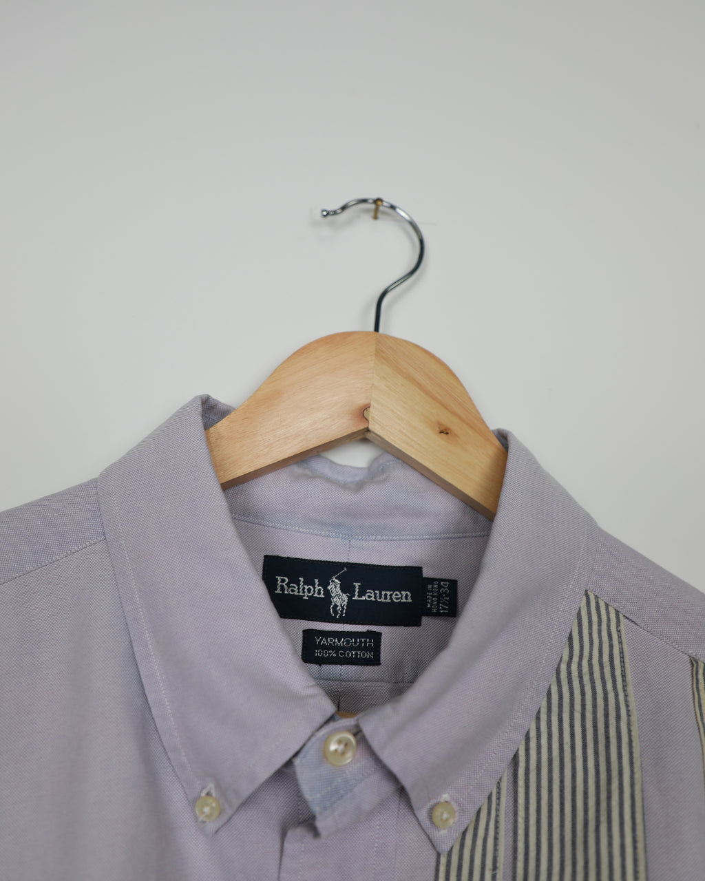 Cropped Ralph Lauren lilac striped shirt