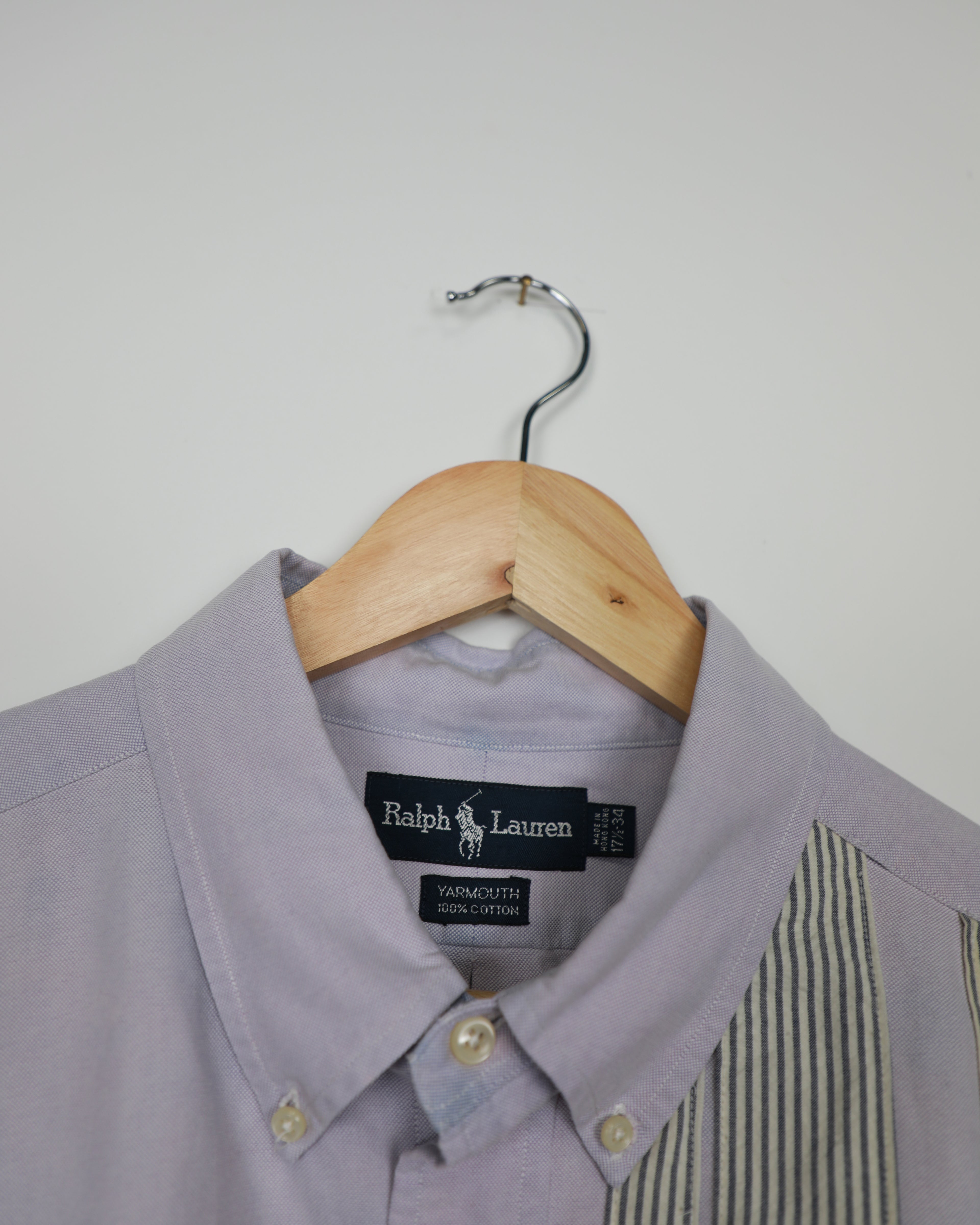 Cropped Ralph Lauren lilac striped shirt