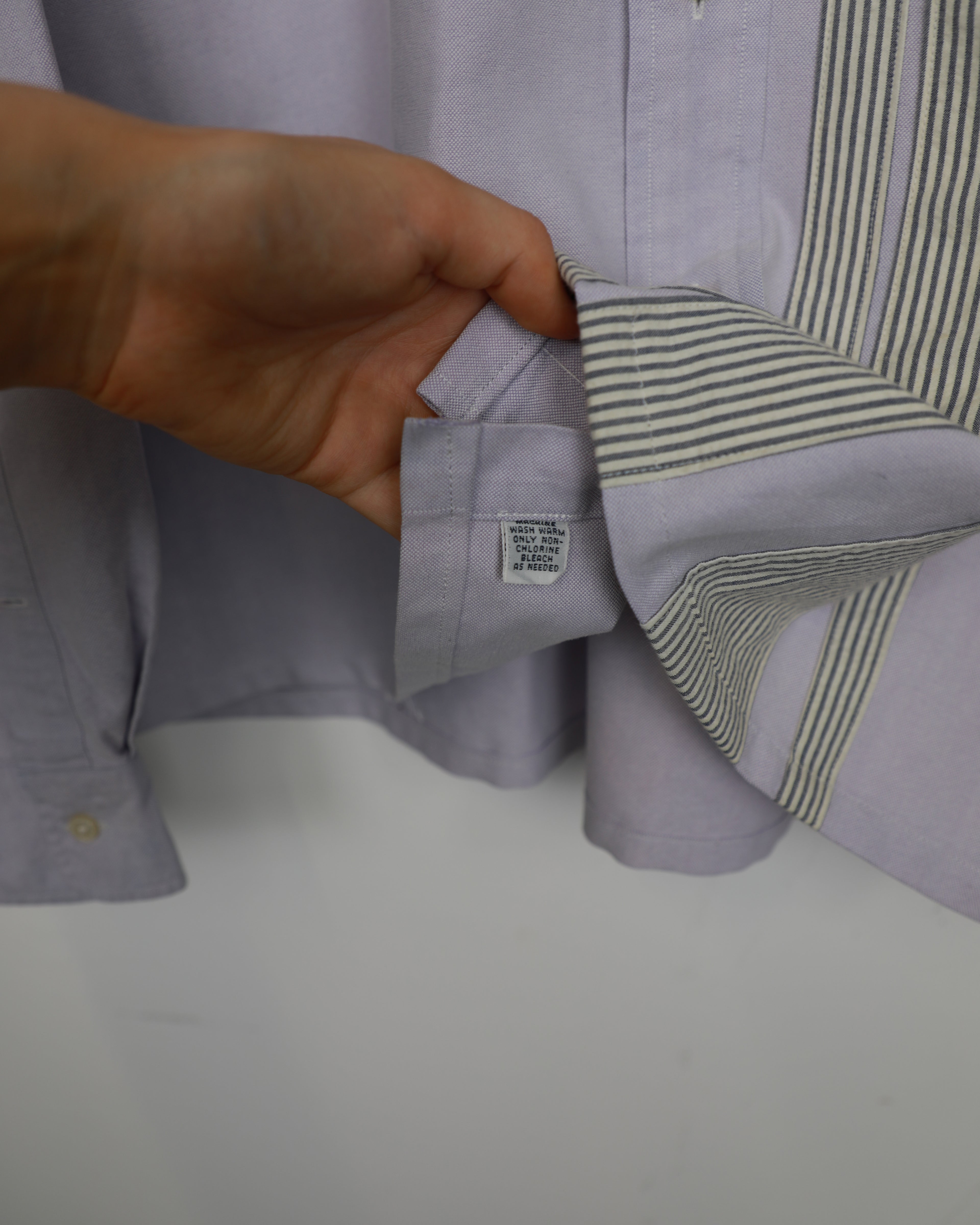 Cropped Ralph Lauren lilac striped shirt