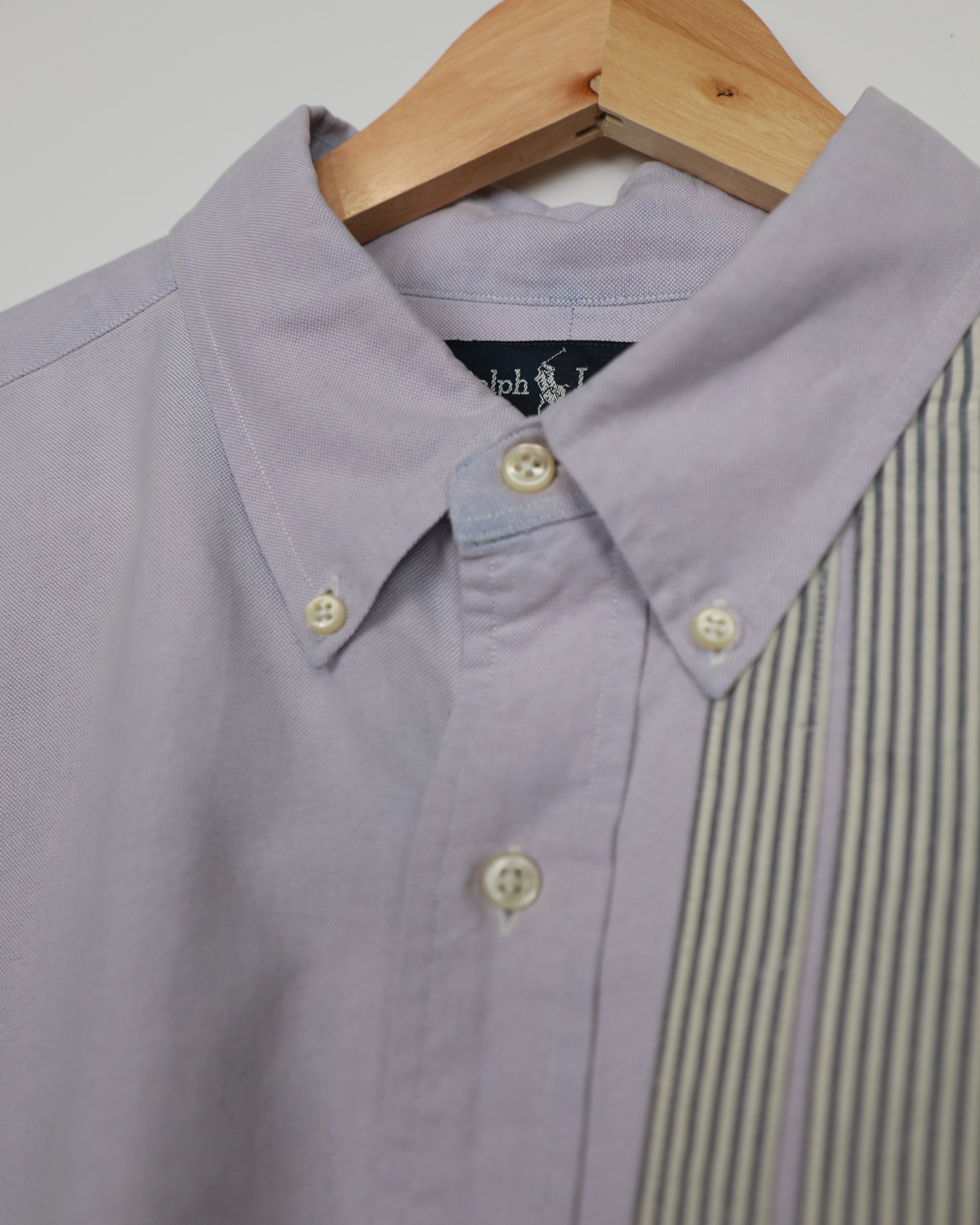 Cropped Ralph Lauren lilac striped shirt