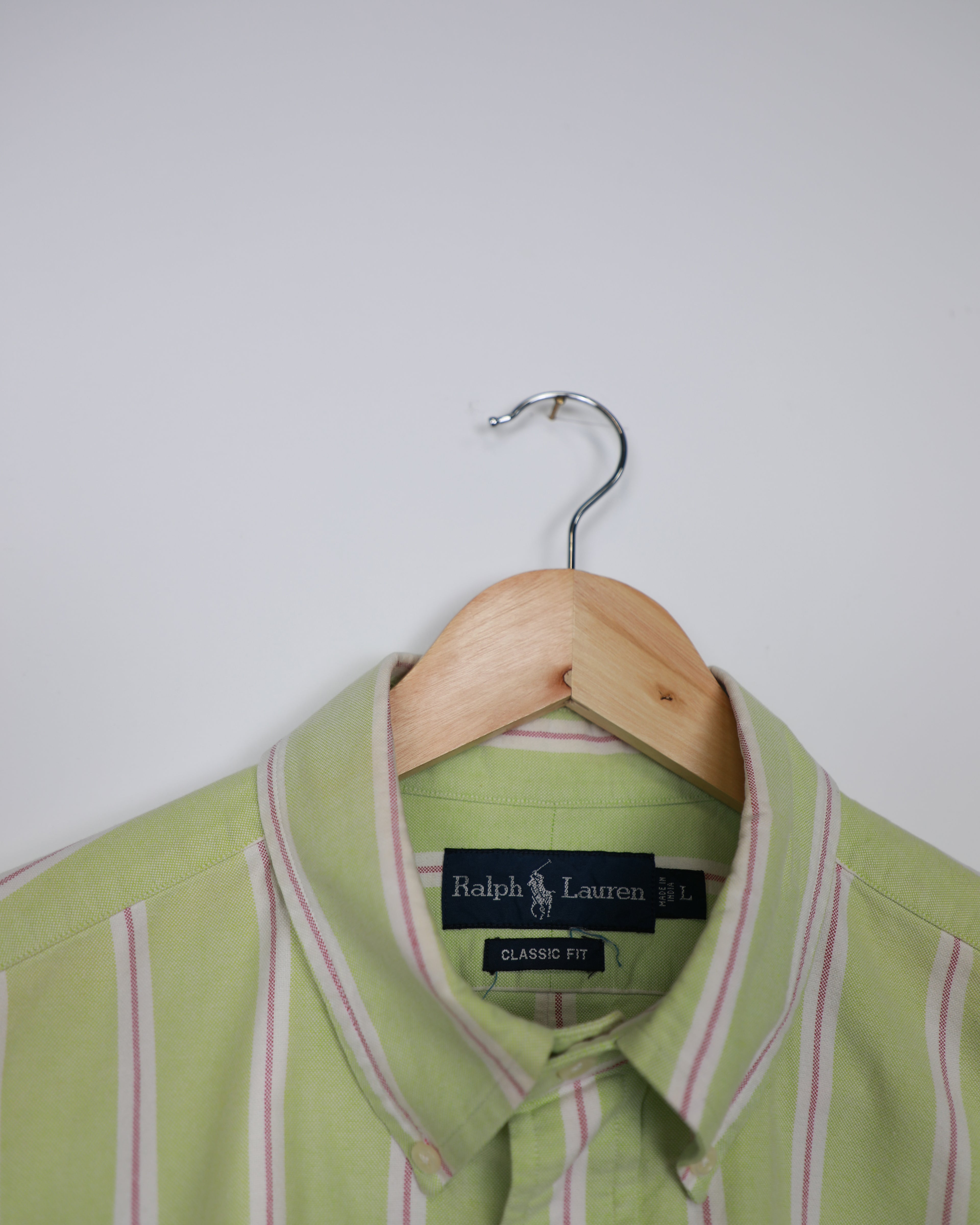 Cropped Ralph Lauren green striped shirt