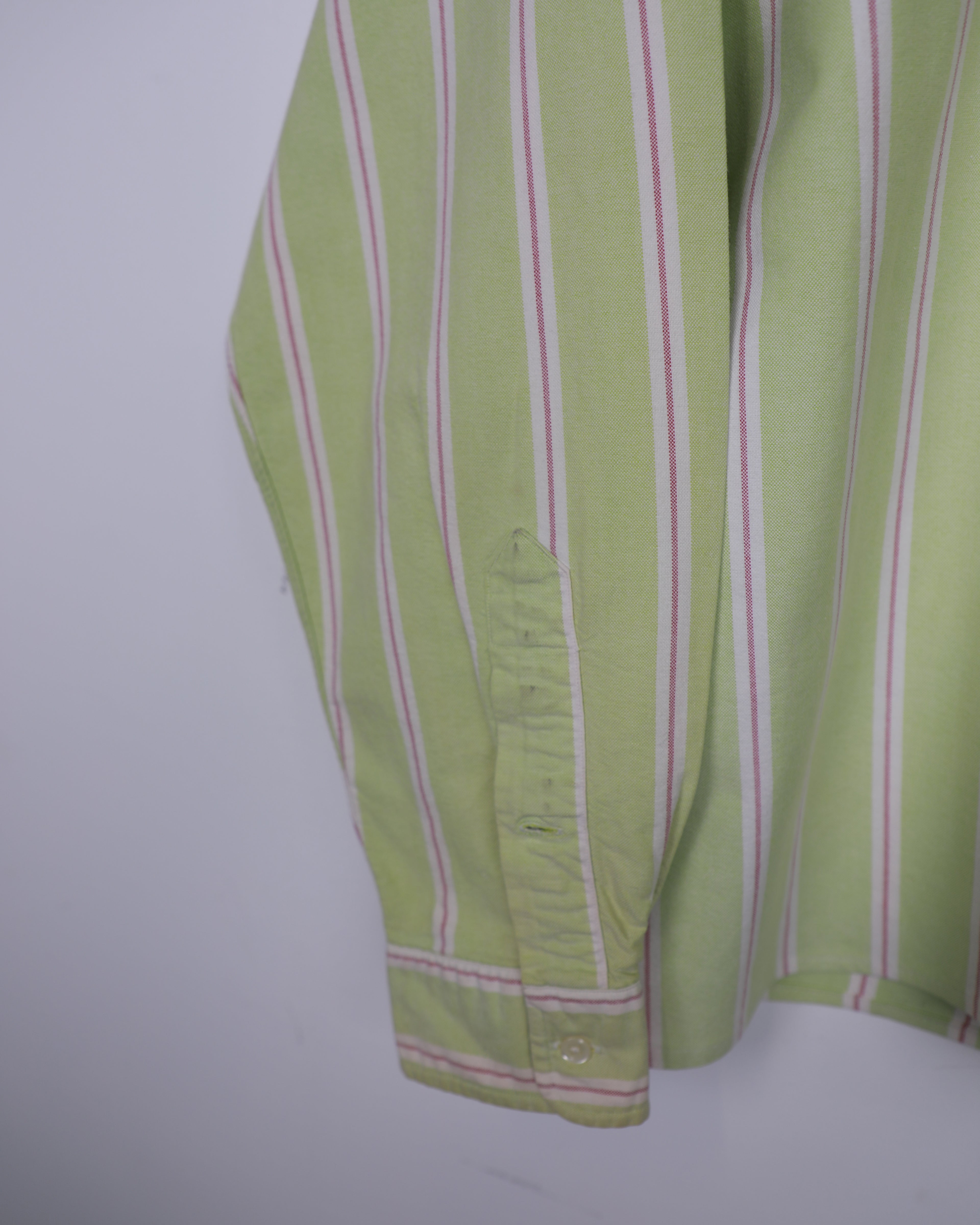 Cropped Ralph Lauren green striped shirt