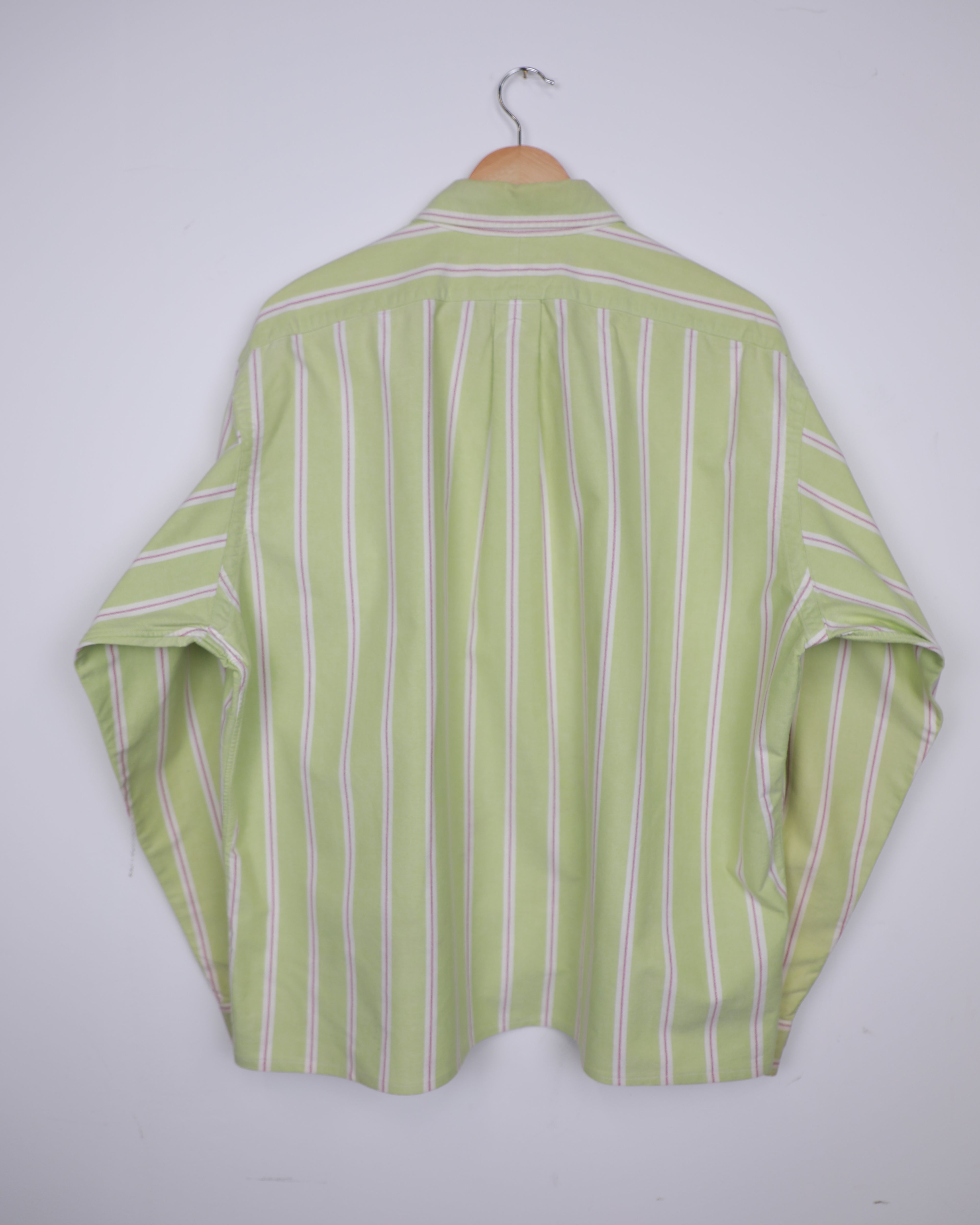 Cropped Ralph Lauren green striped shirt