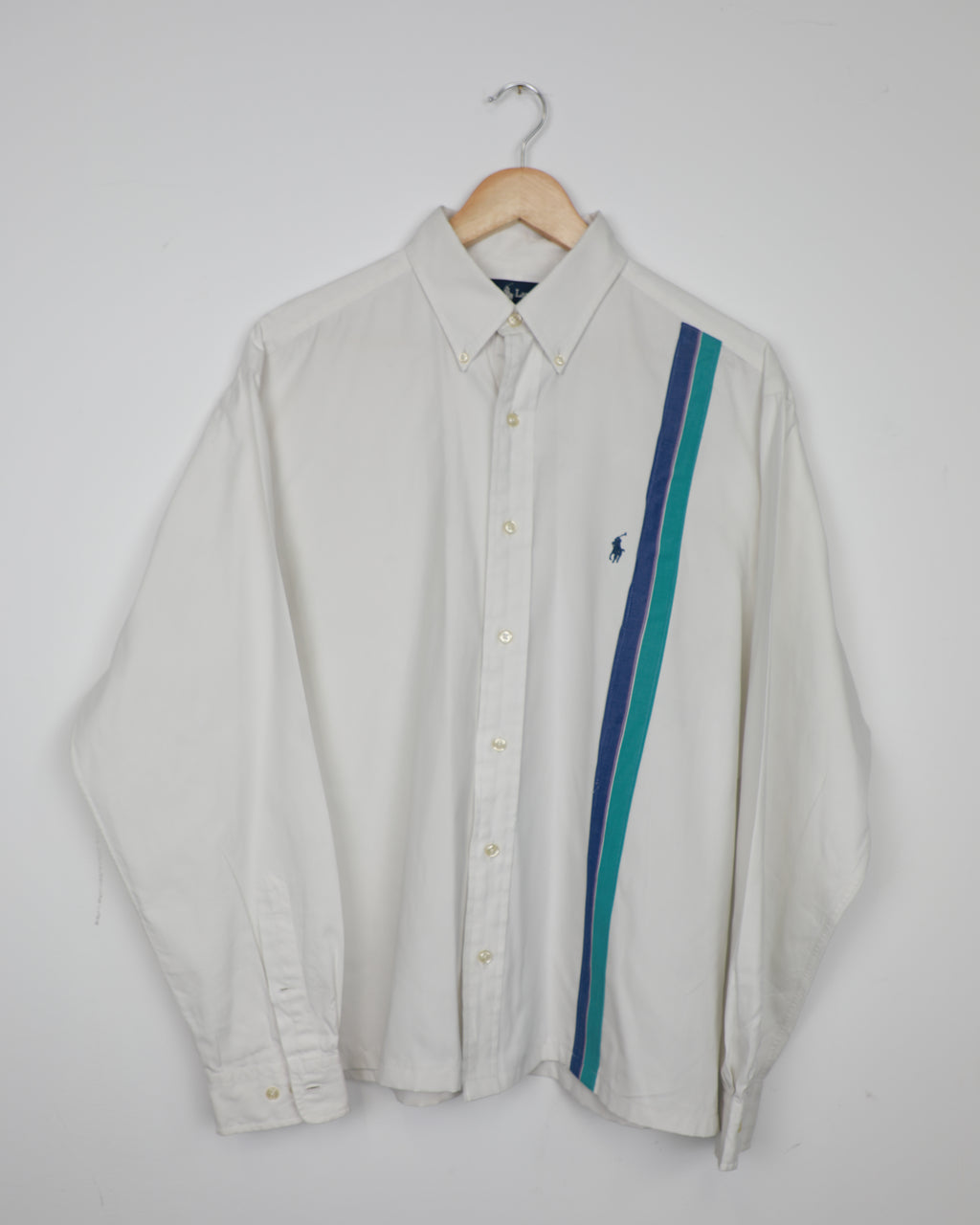Cropped Ralph Lauren white and retro stripe shirt