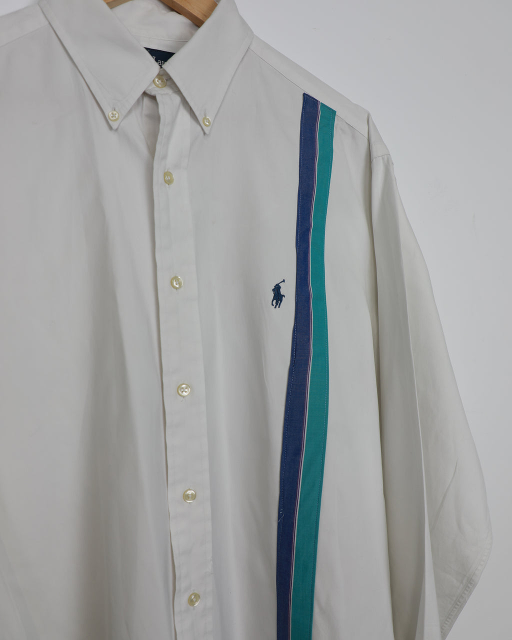 Cropped Ralph Lauren white and retro stripe shirt
