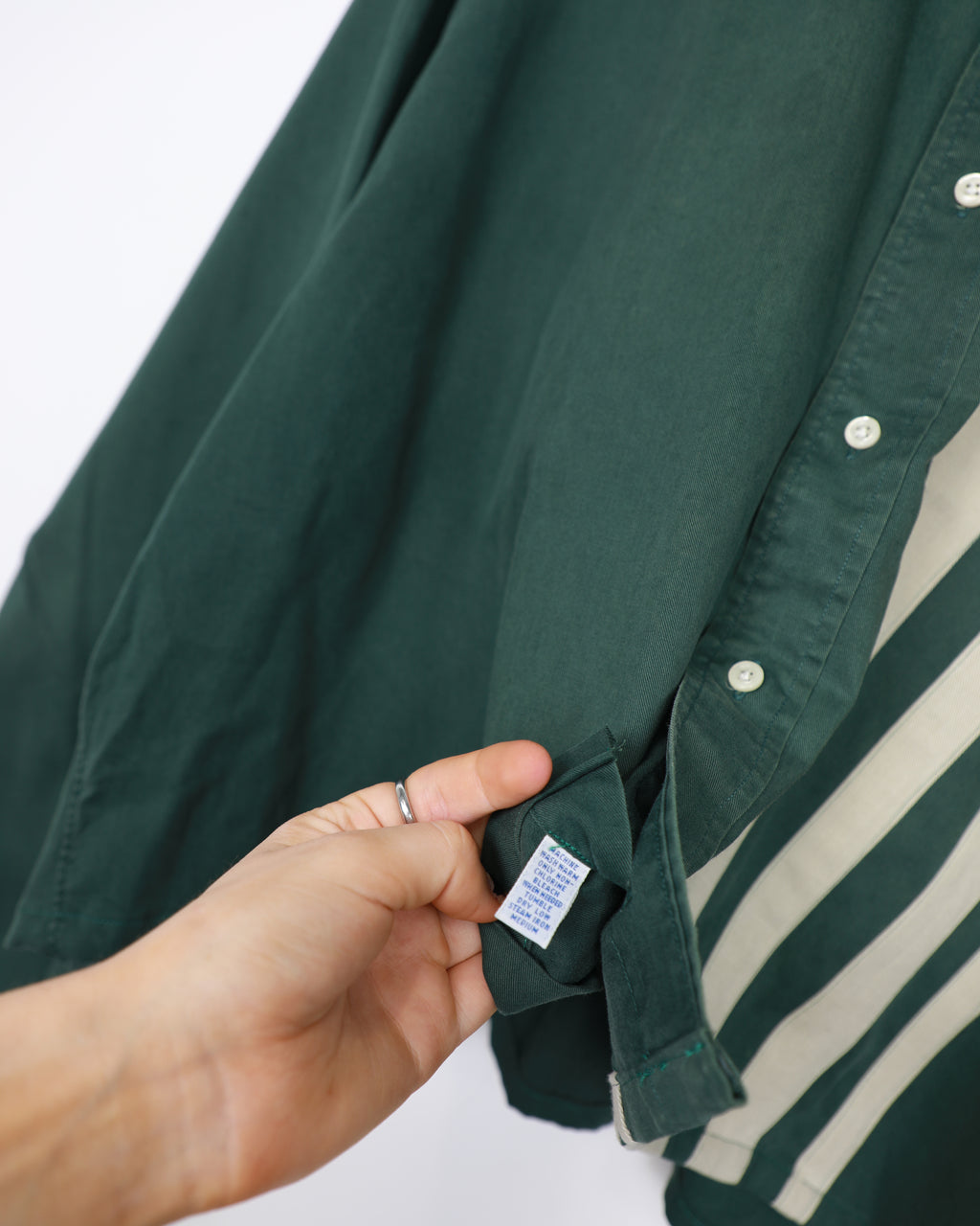 Cropped Ralph Lauren dark green striped shirt