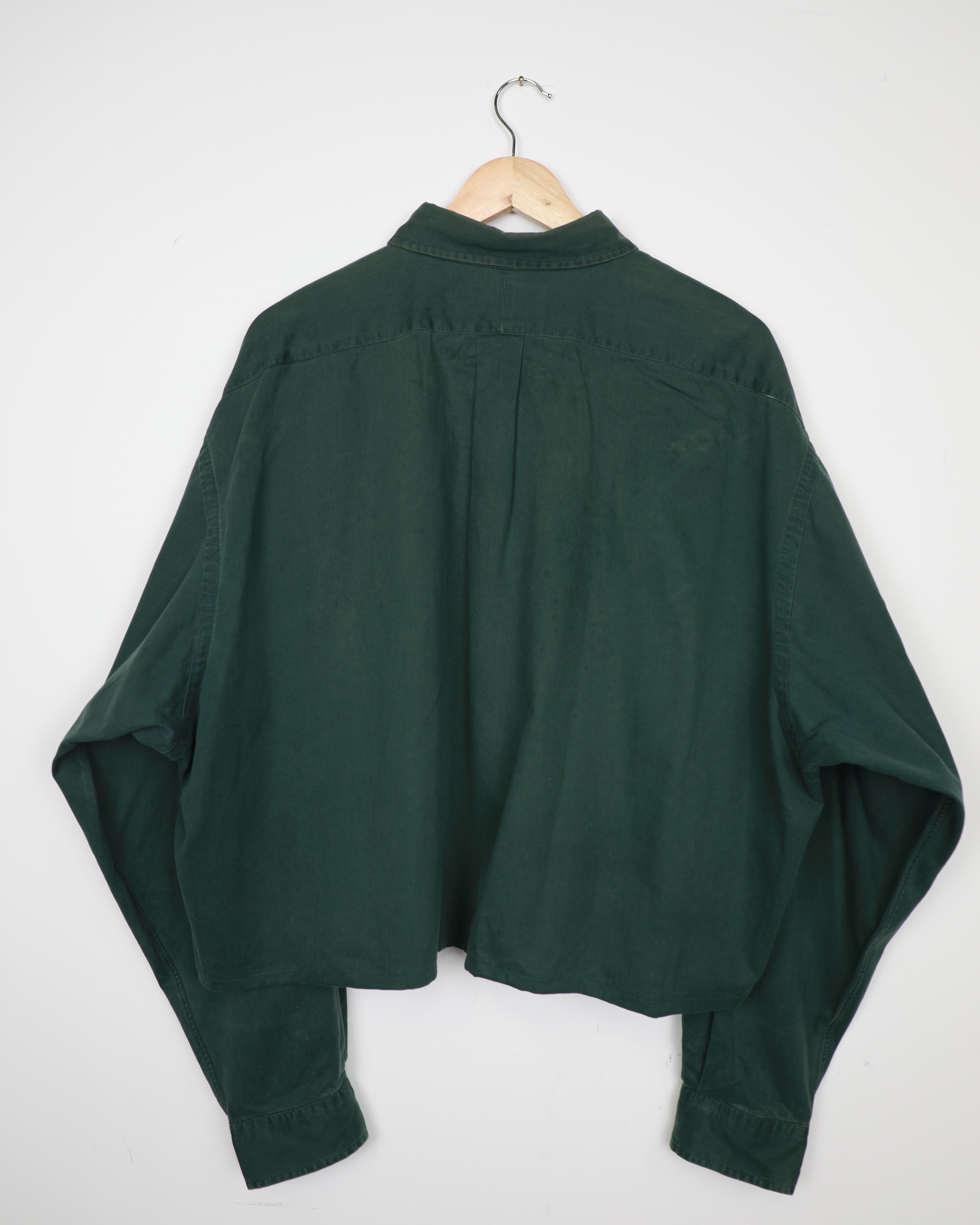 Cropped Ralph Lauren dark green striped shirt