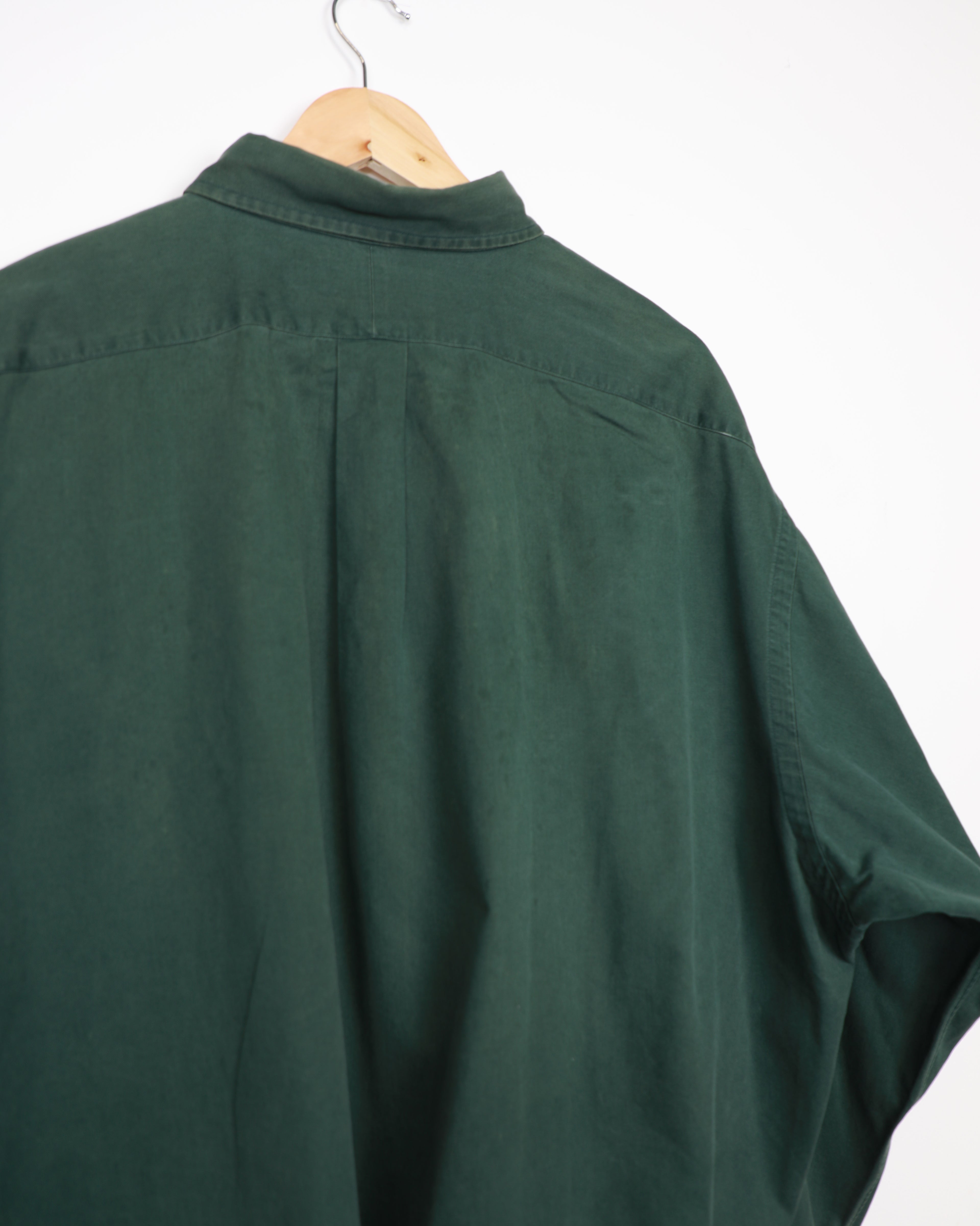 Cropped Ralph Lauren dark green striped shirt