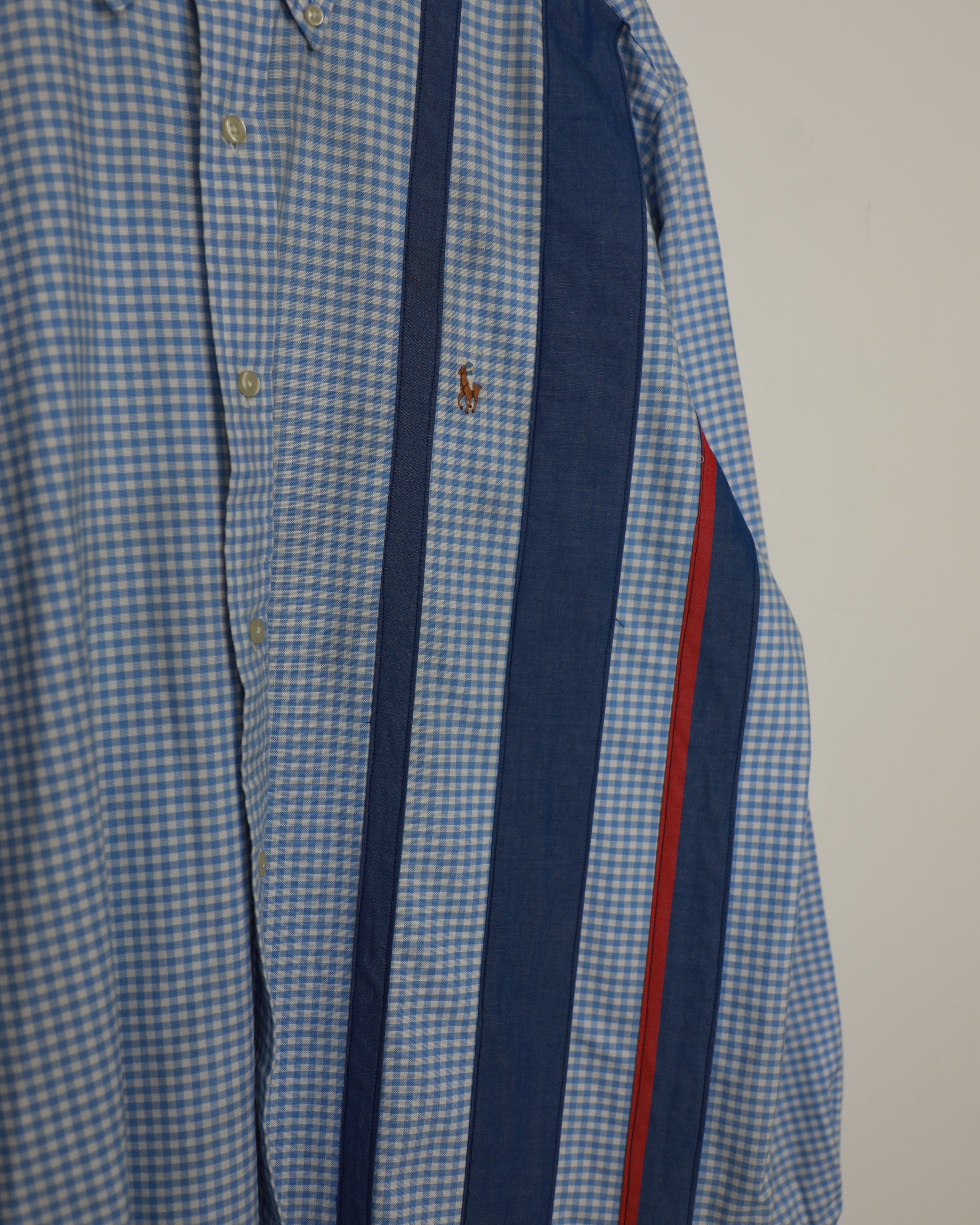 Cropped Ralph Lauren blue striped shirt