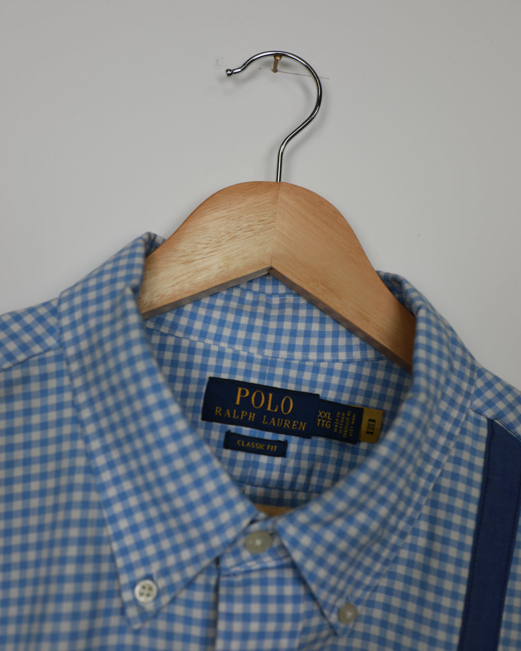 Cropped Ralph Lauren blue striped shirt