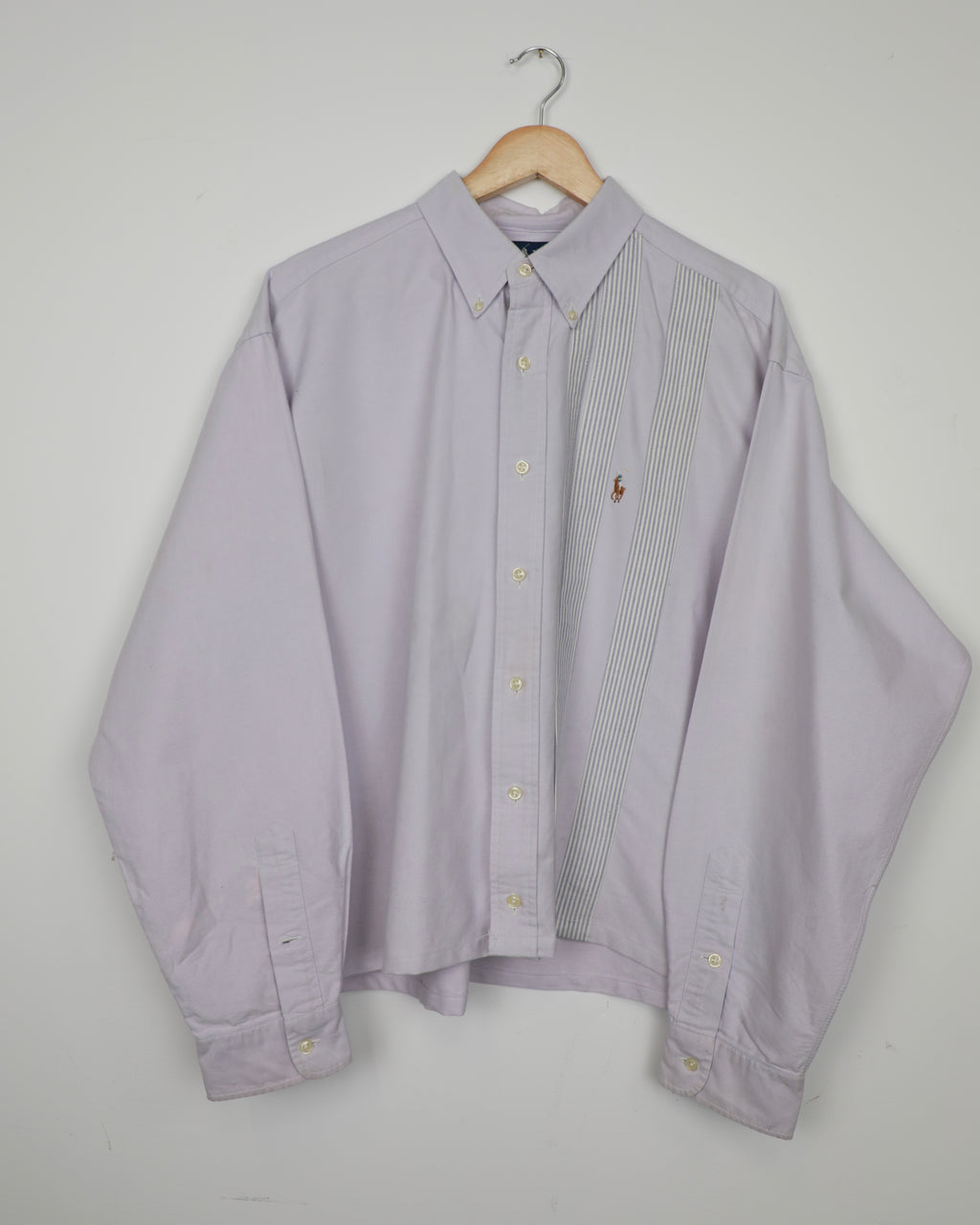 Cropped Ralph Lauren lilac striped shirt