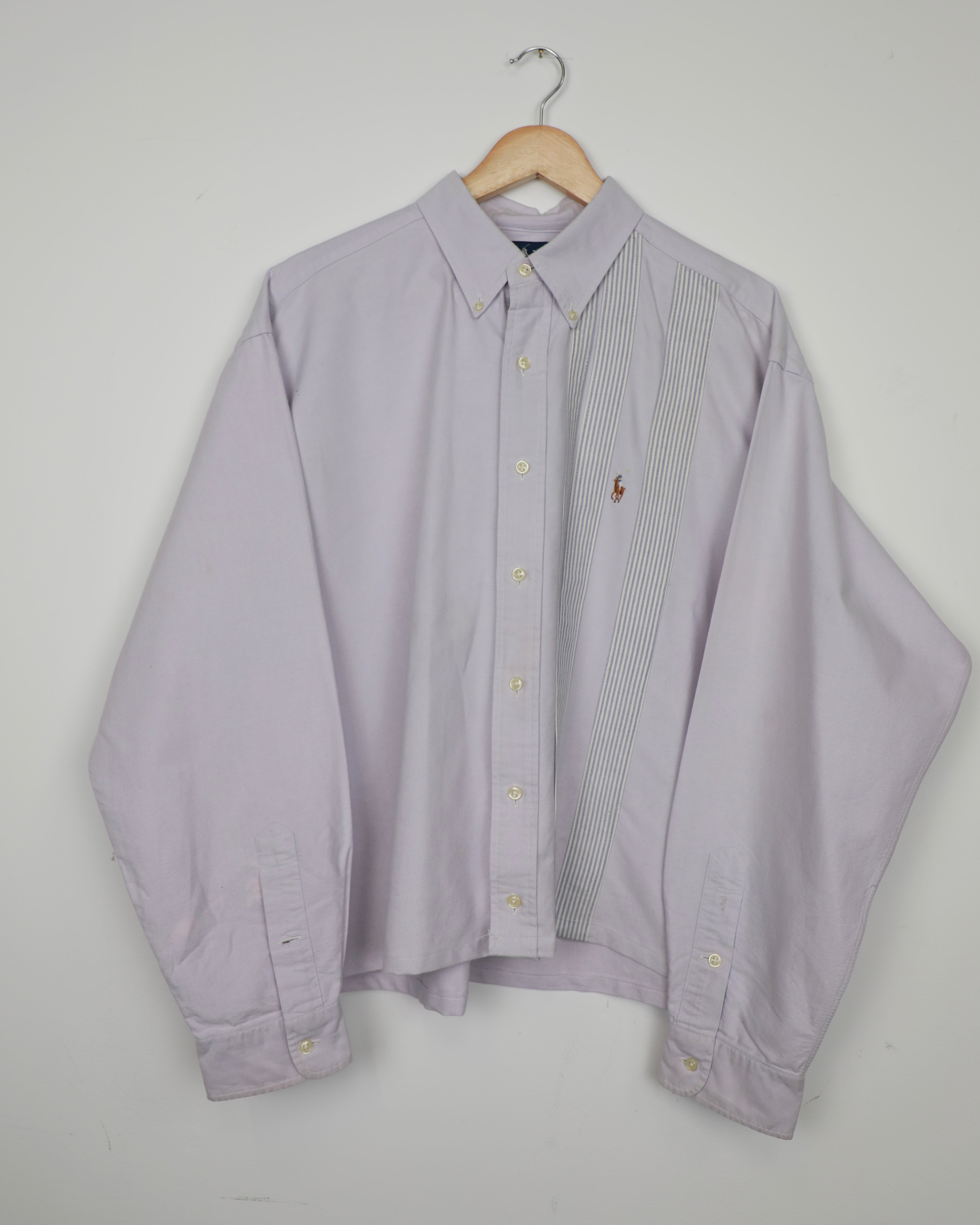 Cropped Ralph Lauren lilac striped shirt
