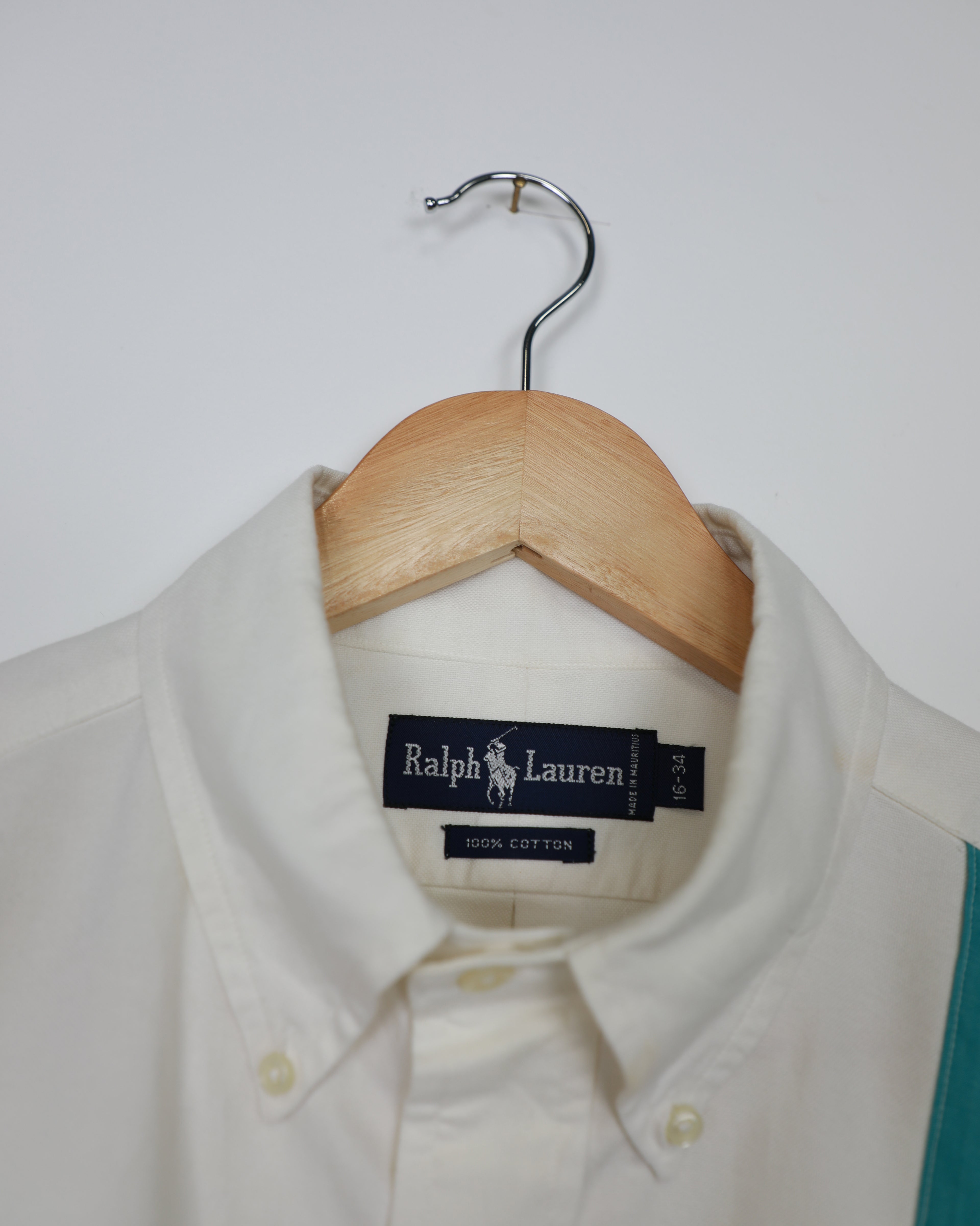 Cropped Ralph Lauren white retro style striped shirt