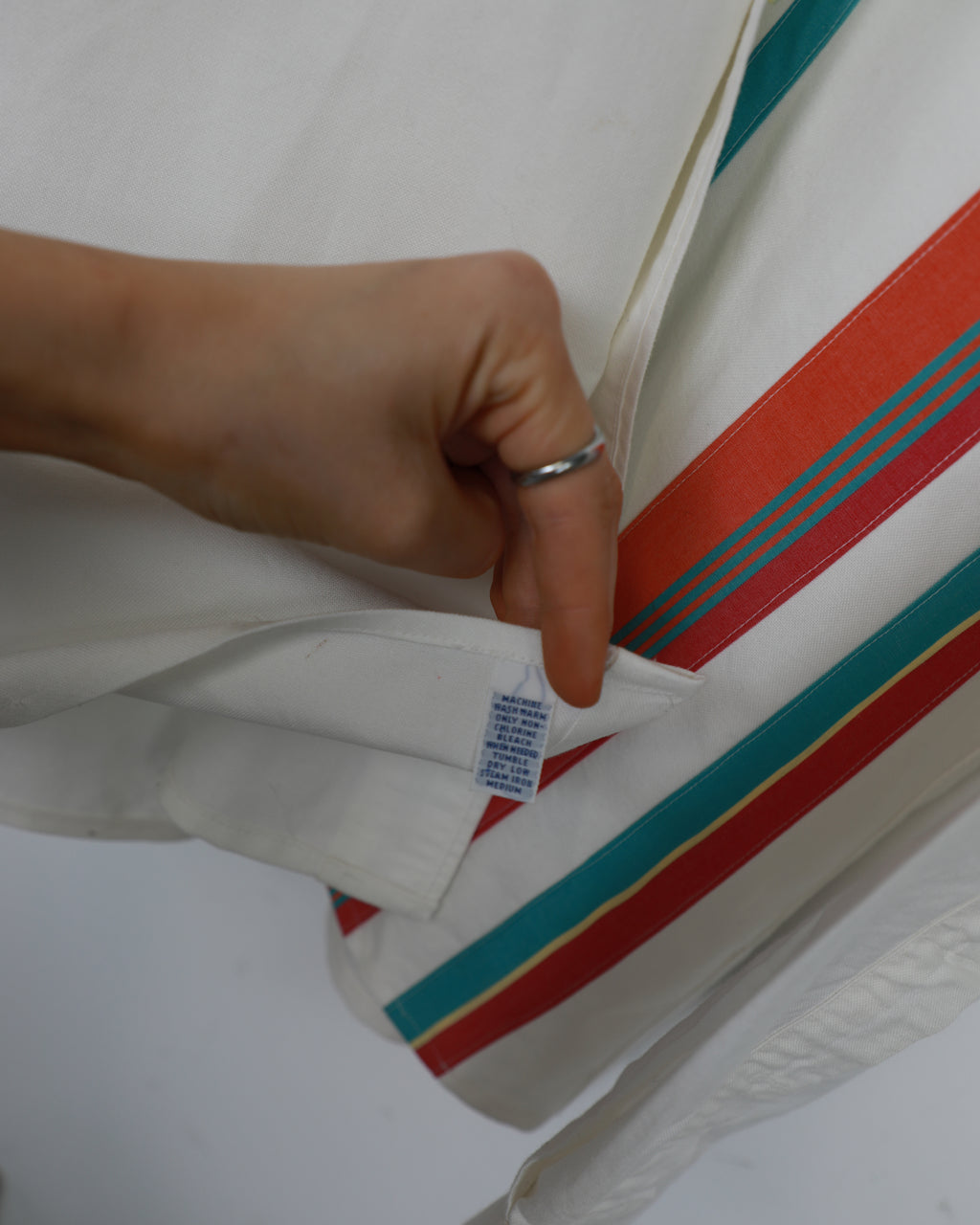 Cropped Ralph Lauren white retro style striped shirt