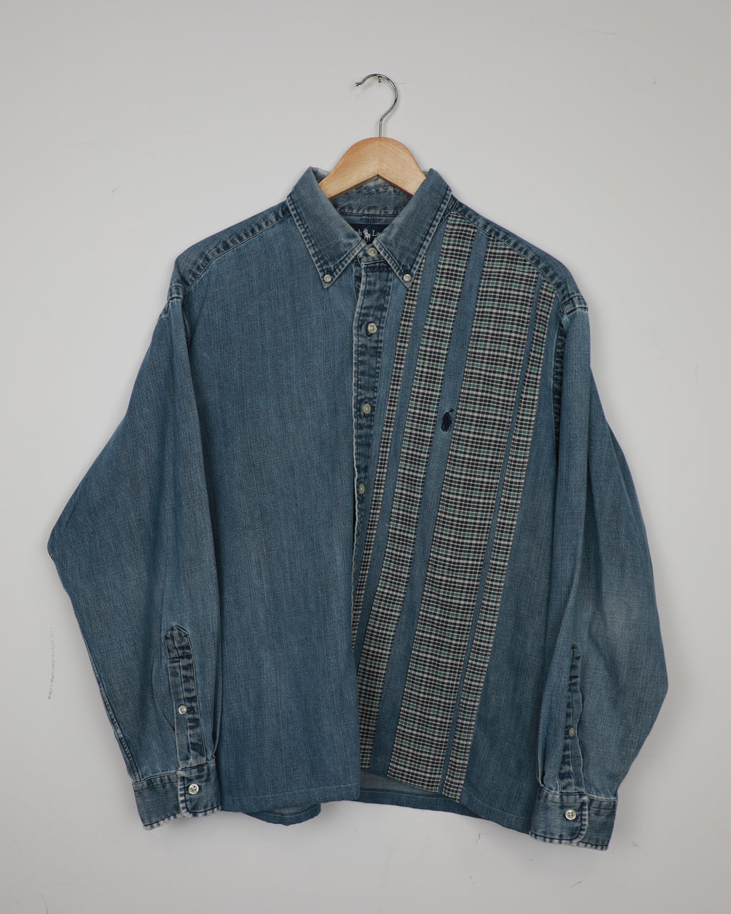 Cropped Ralph Lauren denim striped shirt