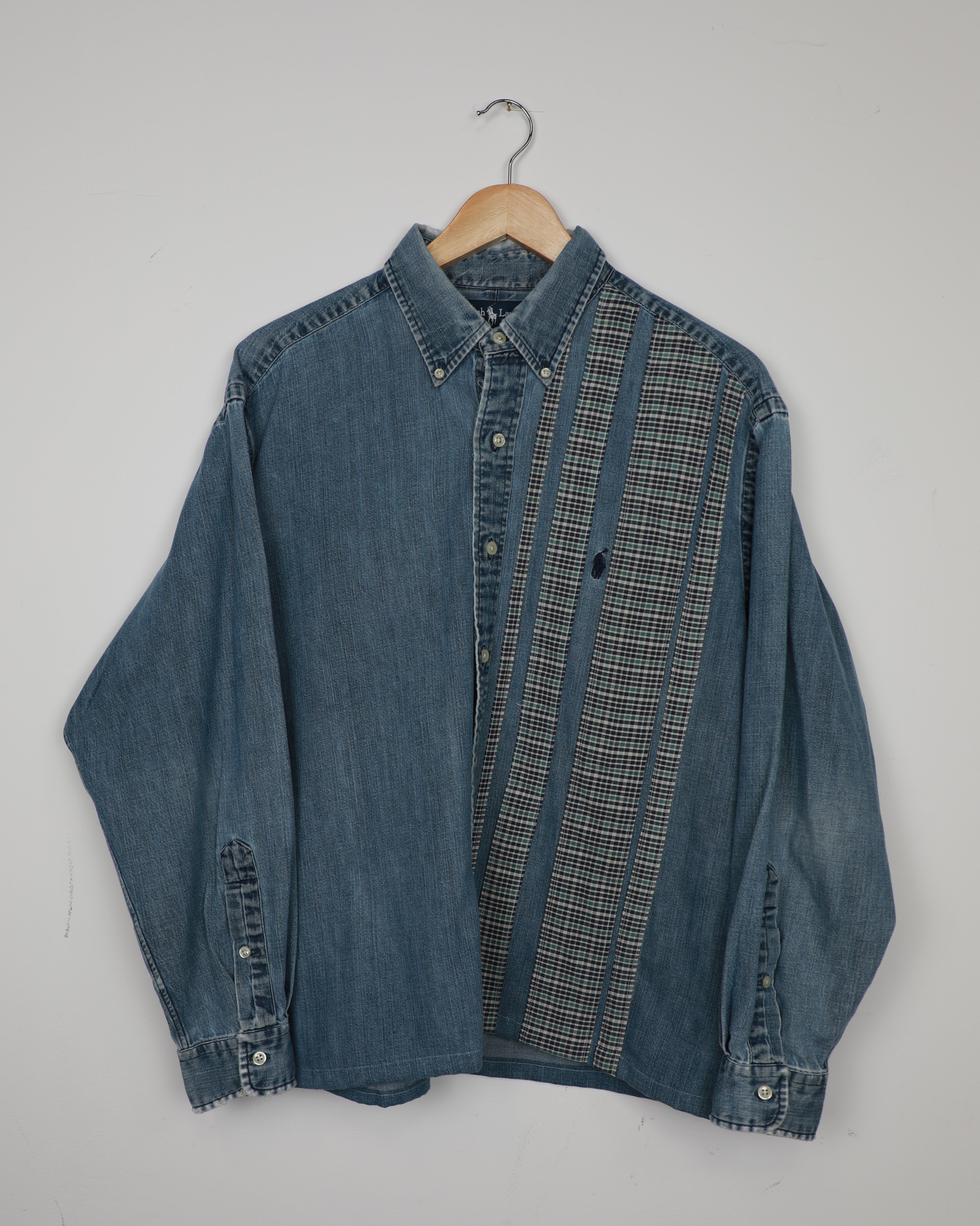 Cropped Ralph Lauren denim striped shirt