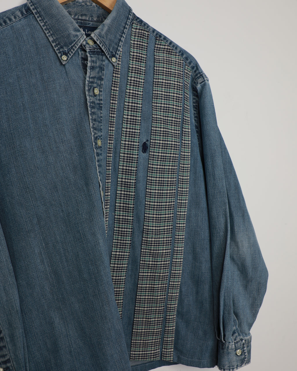 Cropped Ralph Lauren denim striped shirt