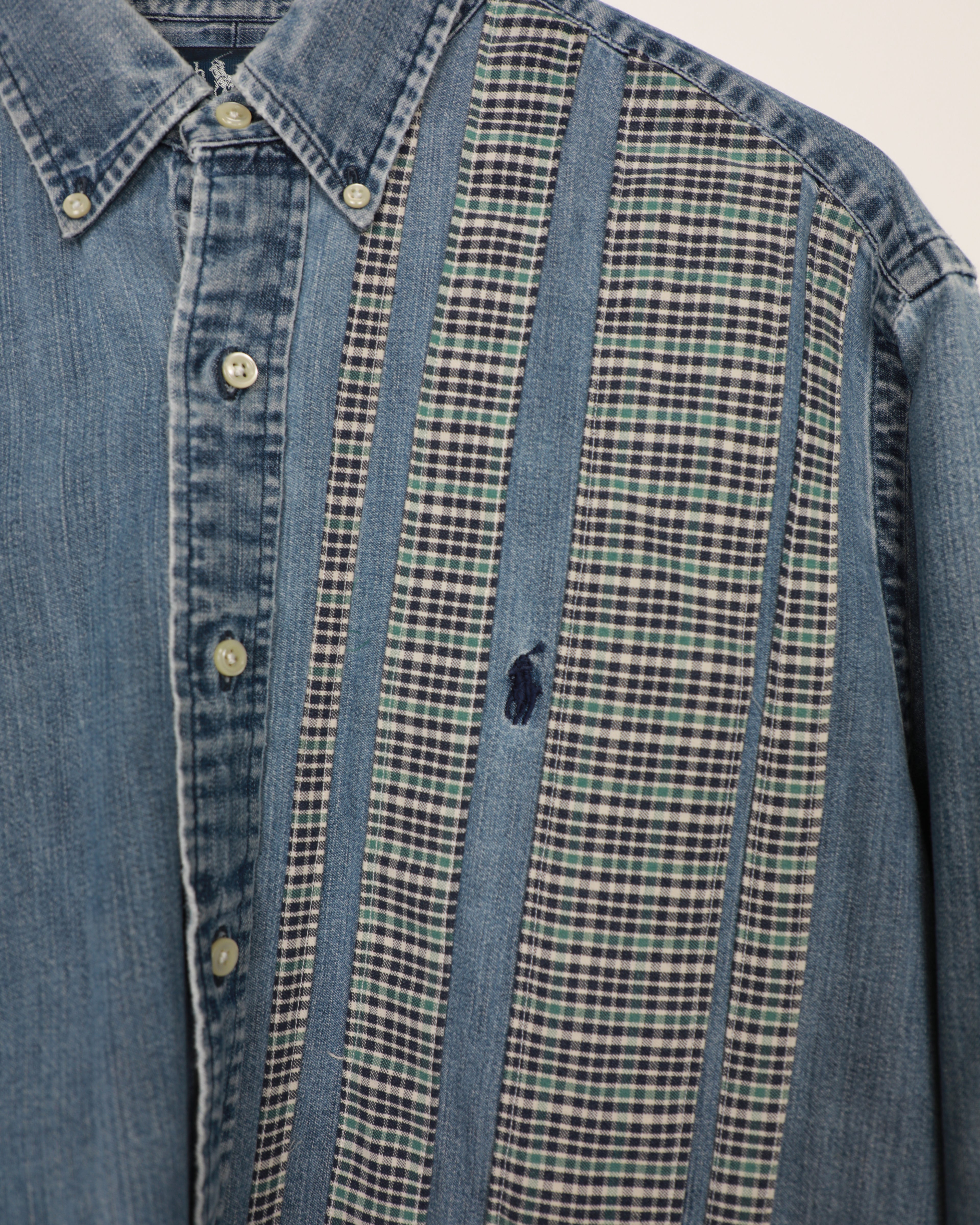 Cropped Ralph Lauren denim striped shirt