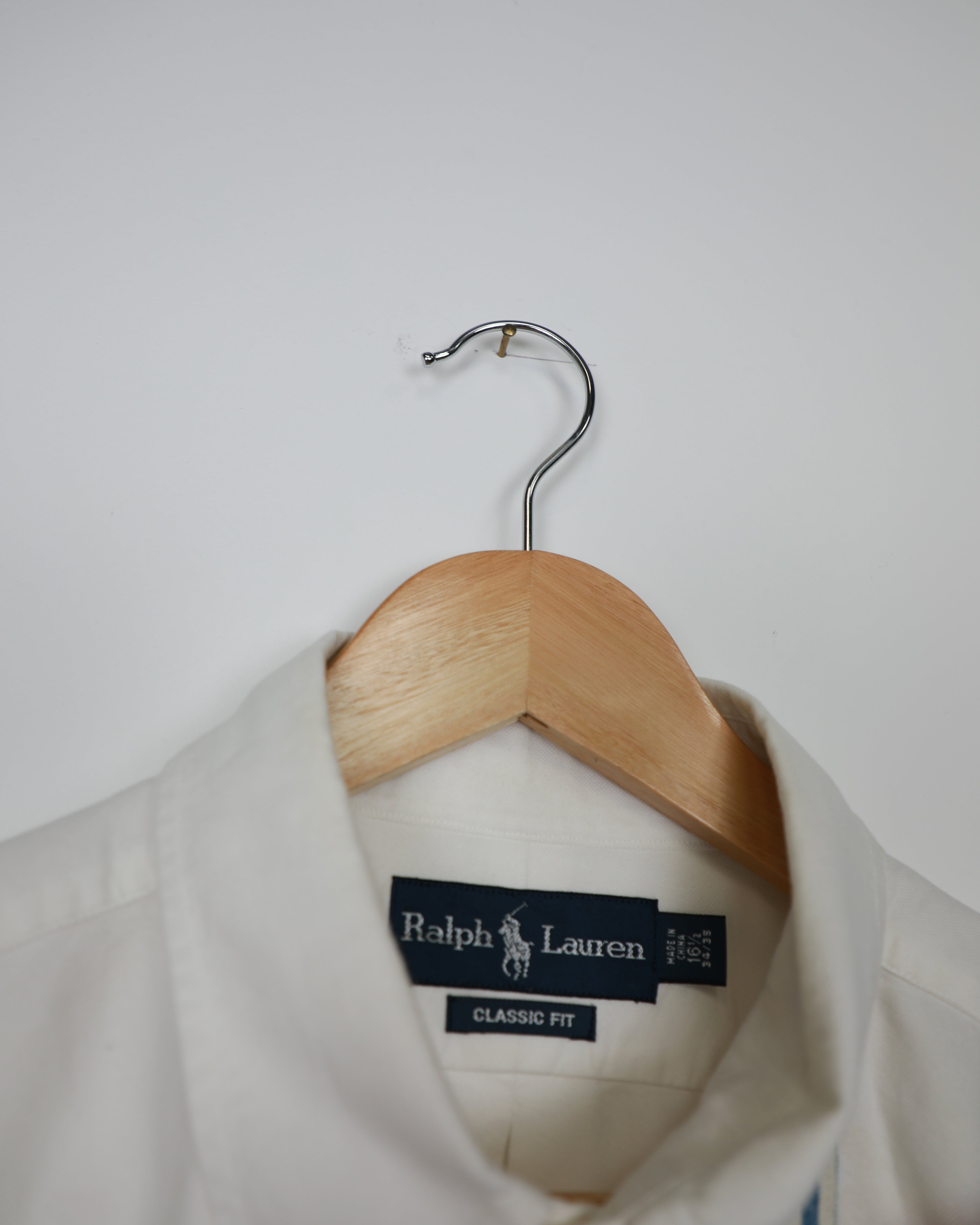 Cropped Ralph Lauren white and blue striped shirt