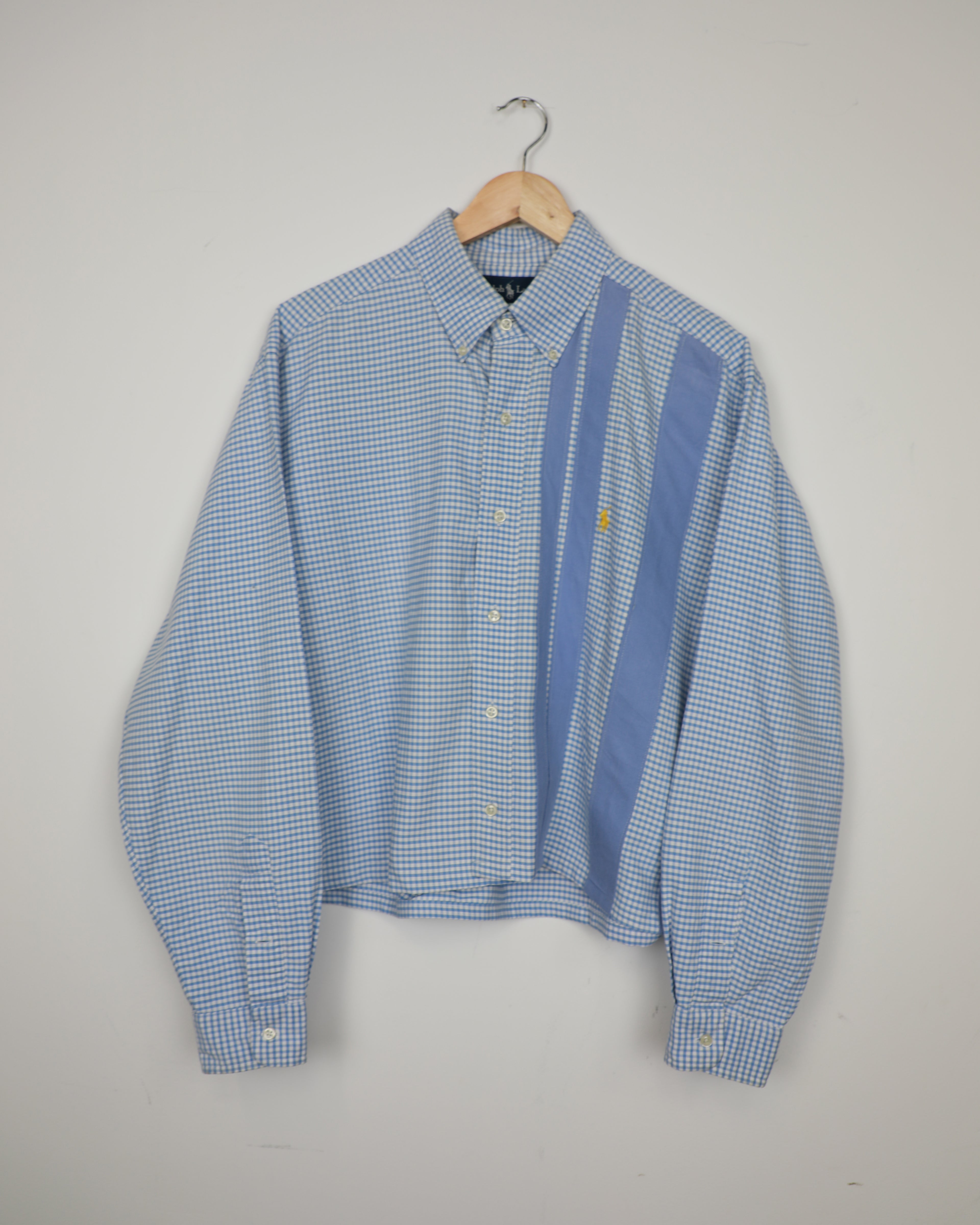Cropped Ralph Lauren blue striped shirt