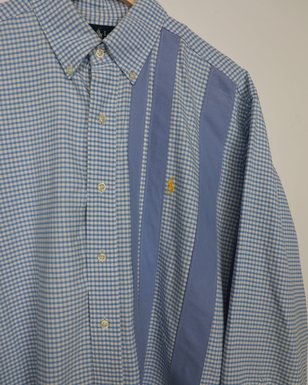 Cropped Ralph Lauren blue striped shirt