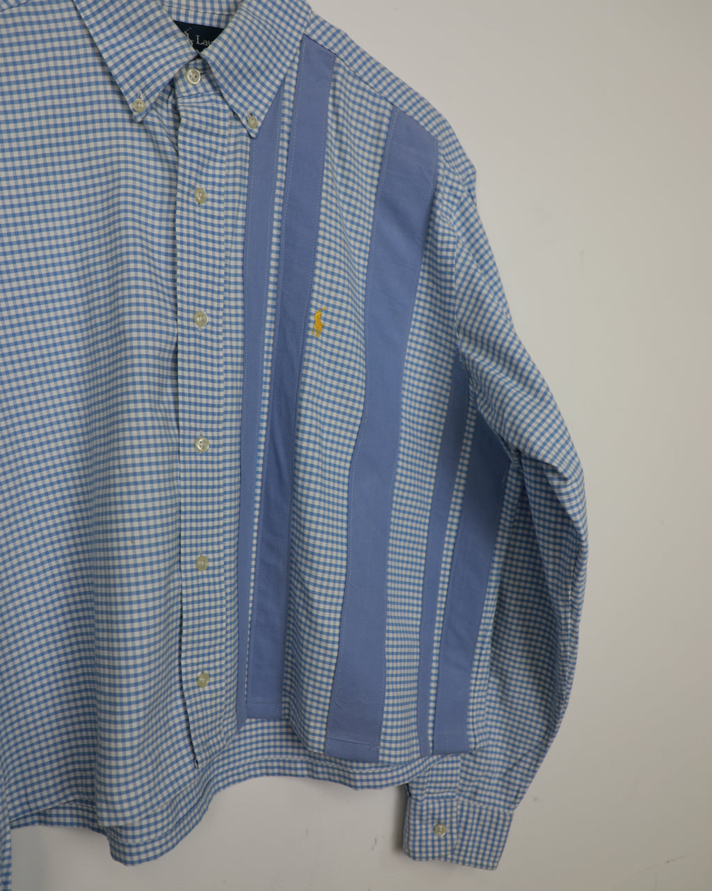 Cropped Ralph Lauren blue striped shirt