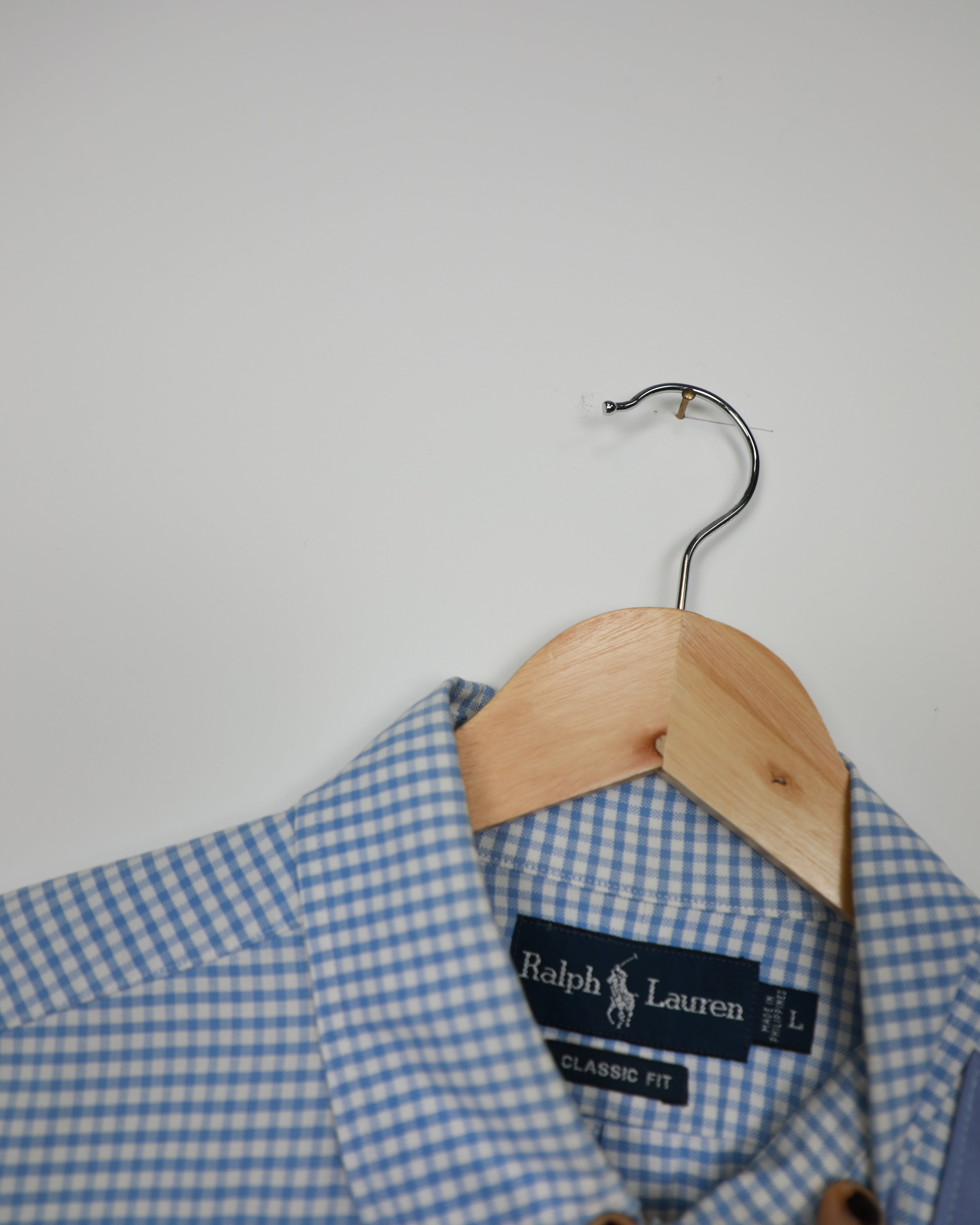 Cropped Ralph Lauren blue striped shirt