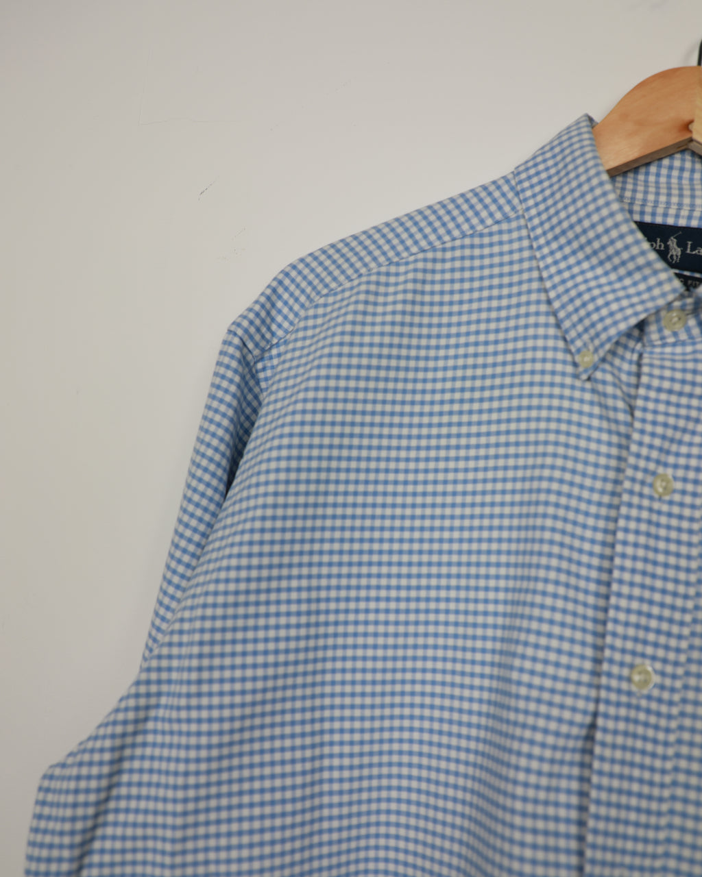 Cropped Ralph Lauren blue striped shirt