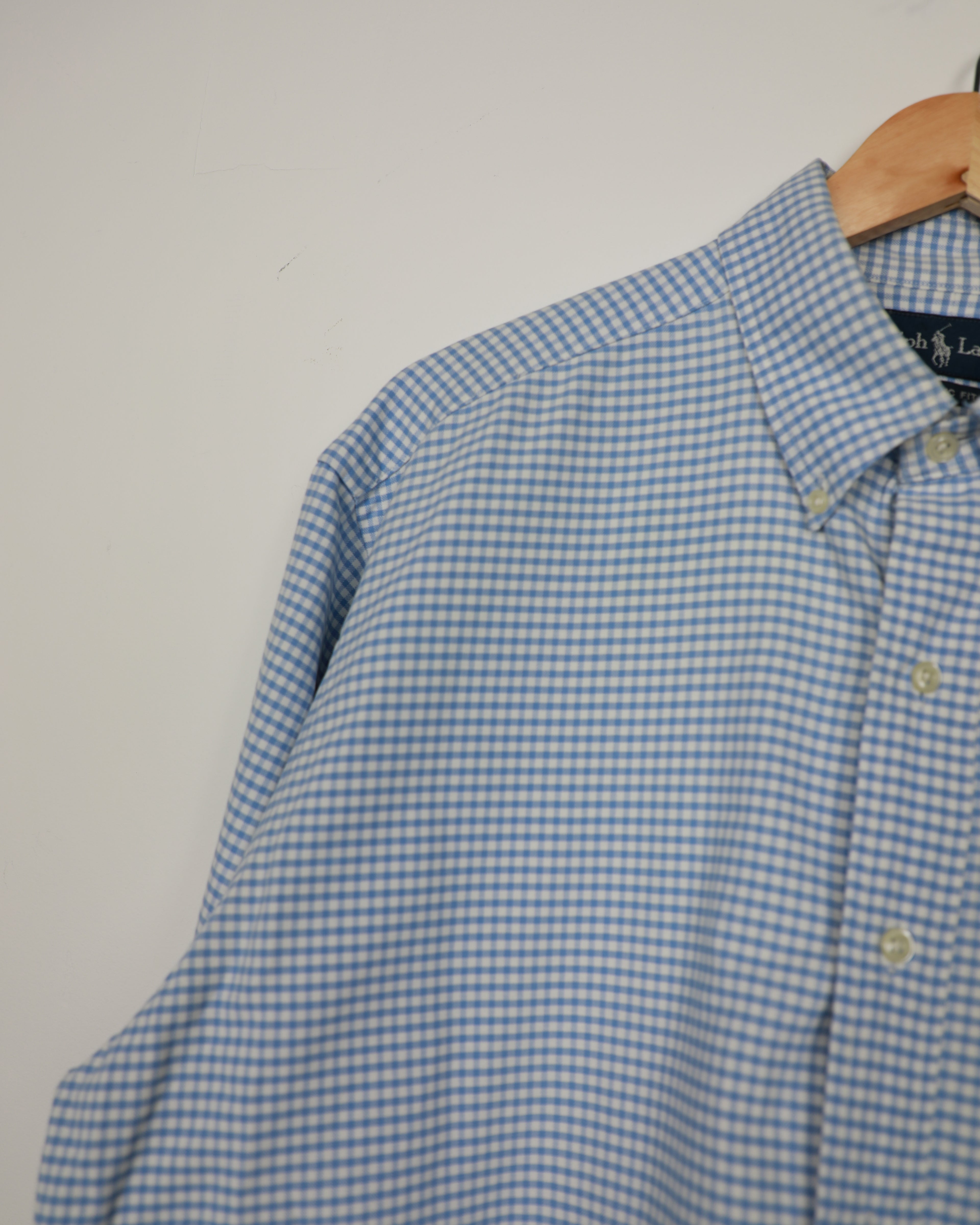 Cropped Ralph Lauren blue striped shirt