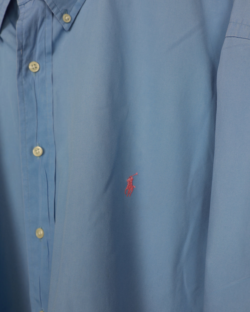 Cropped Ralph Lauren blue short sleeve shirt