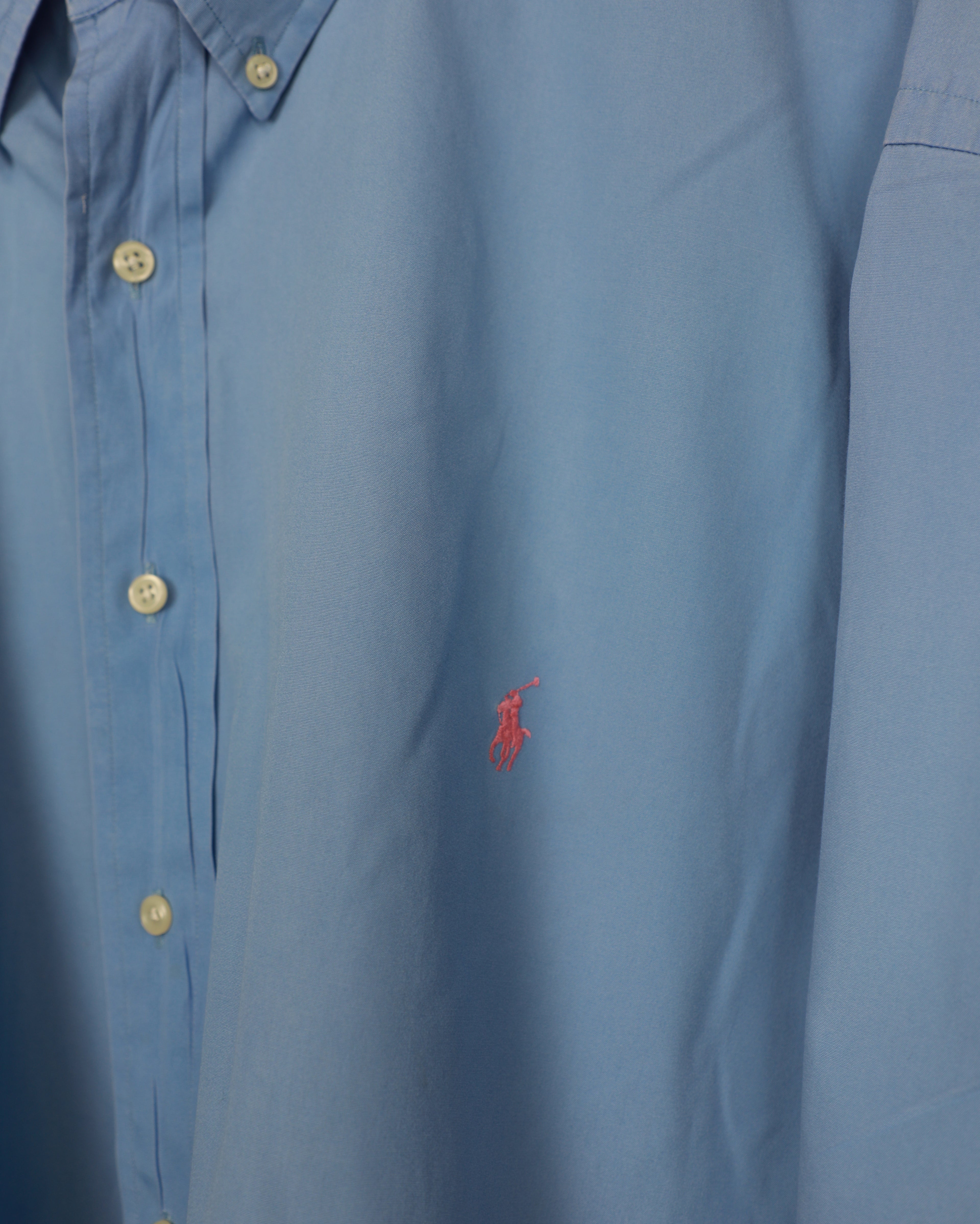Cropped Ralph Lauren blue short sleeve shirt