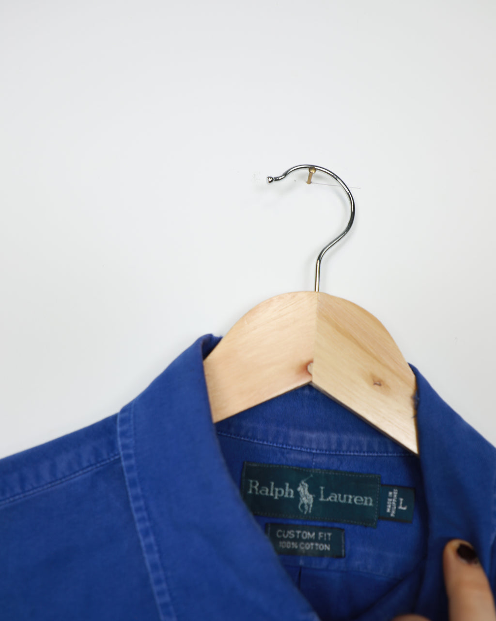 Cropped Ralph Lauren blue shirt