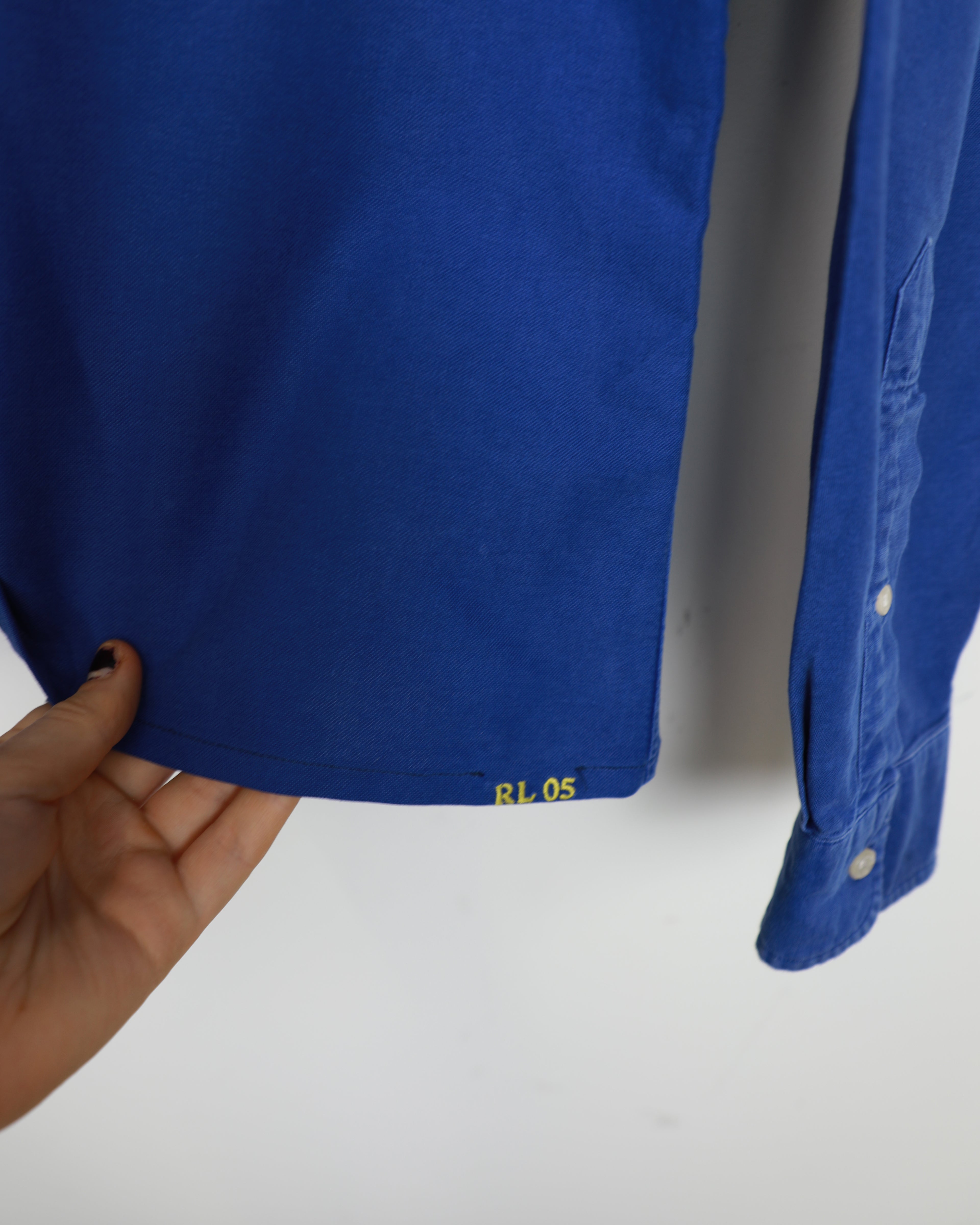 Cropped Ralph Lauren blue shirt