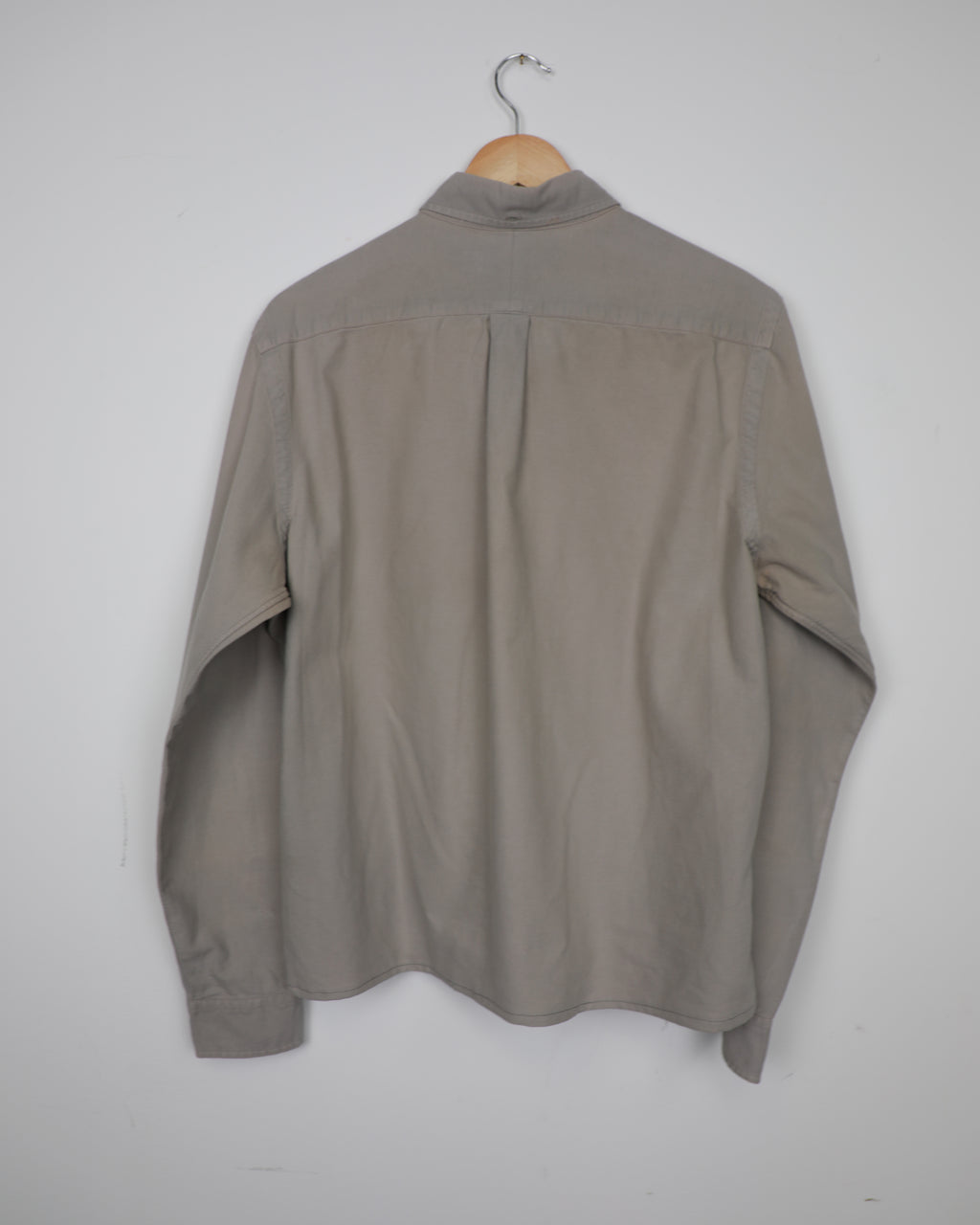 Cropped Ralph Lauren beige and dark green striped shirt