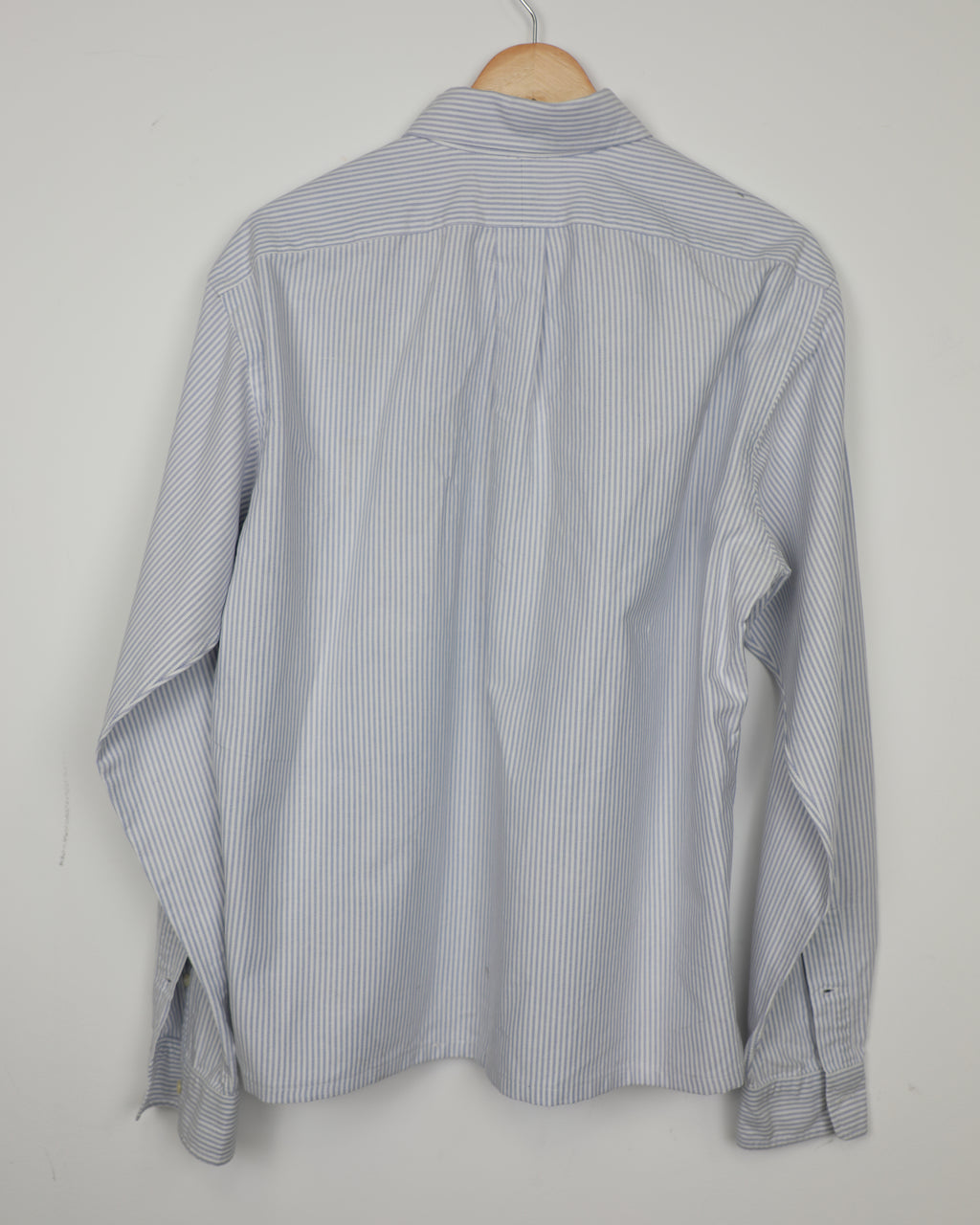 Cropped Ralph Lauren light blue and white striped shirt