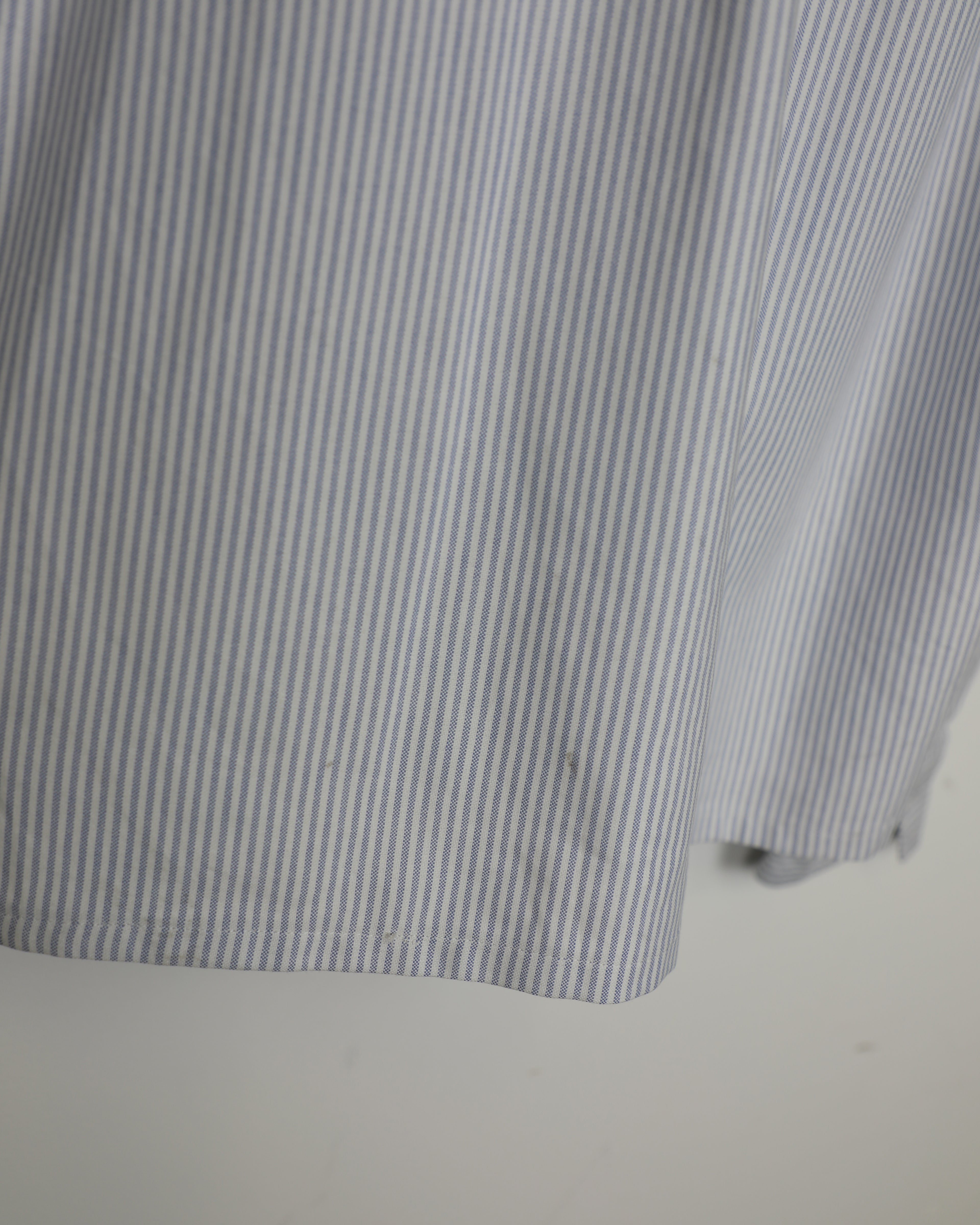 Cropped Ralph Lauren light blue and white striped shirt