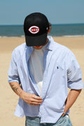 Ralph Lauren light blue and white checked cropped shirt