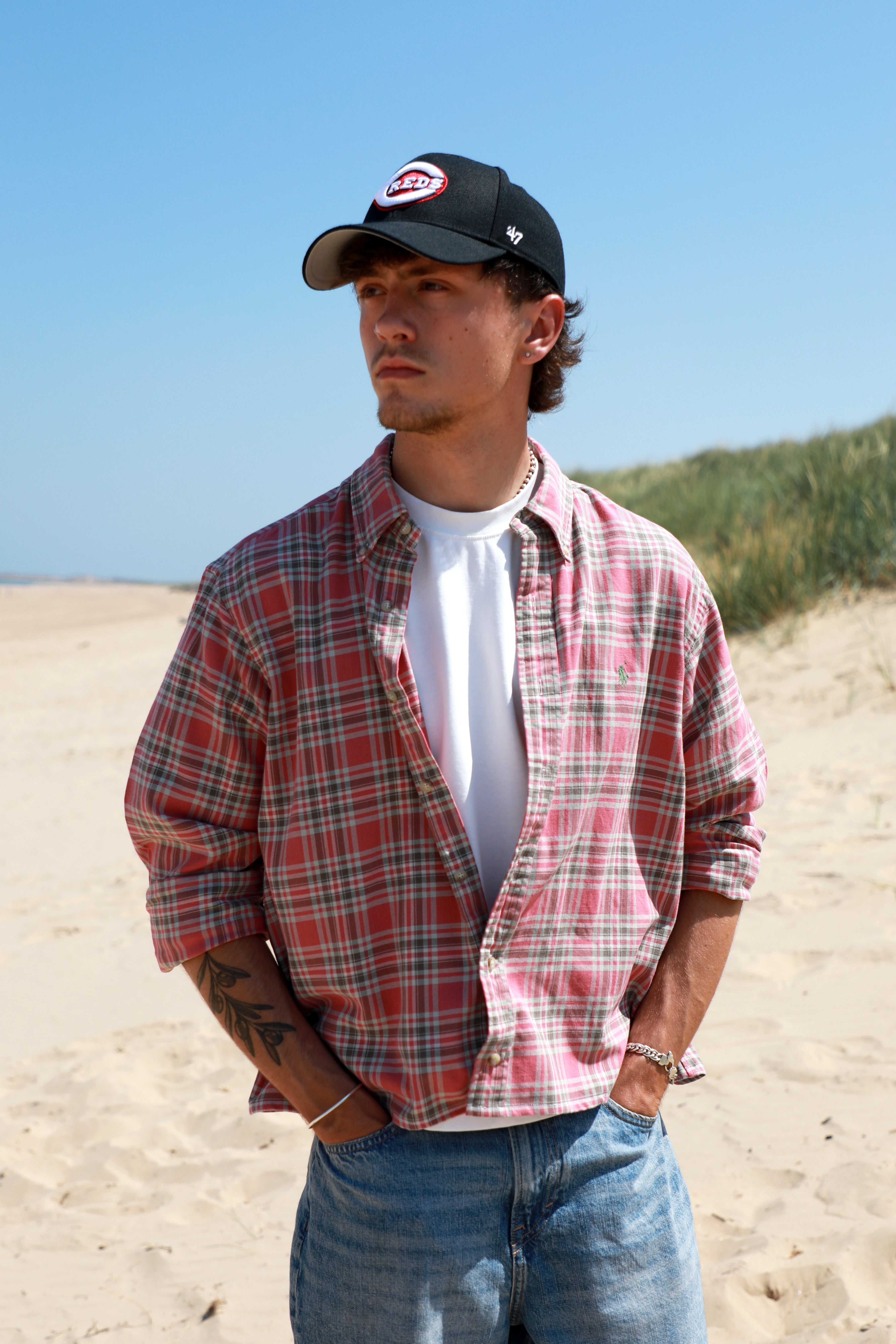 Ralph Lauren red tartan cropped shirt