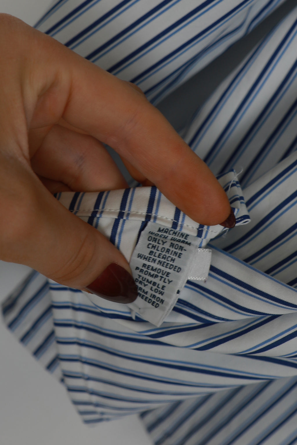 Ralph Lauren blue and white striped cropped shirt