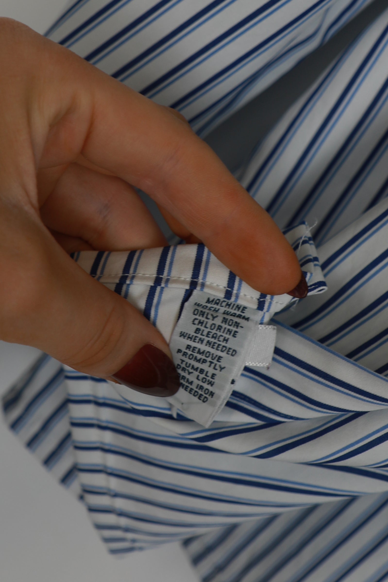 Ralph Lauren blue and white striped cropped shirt